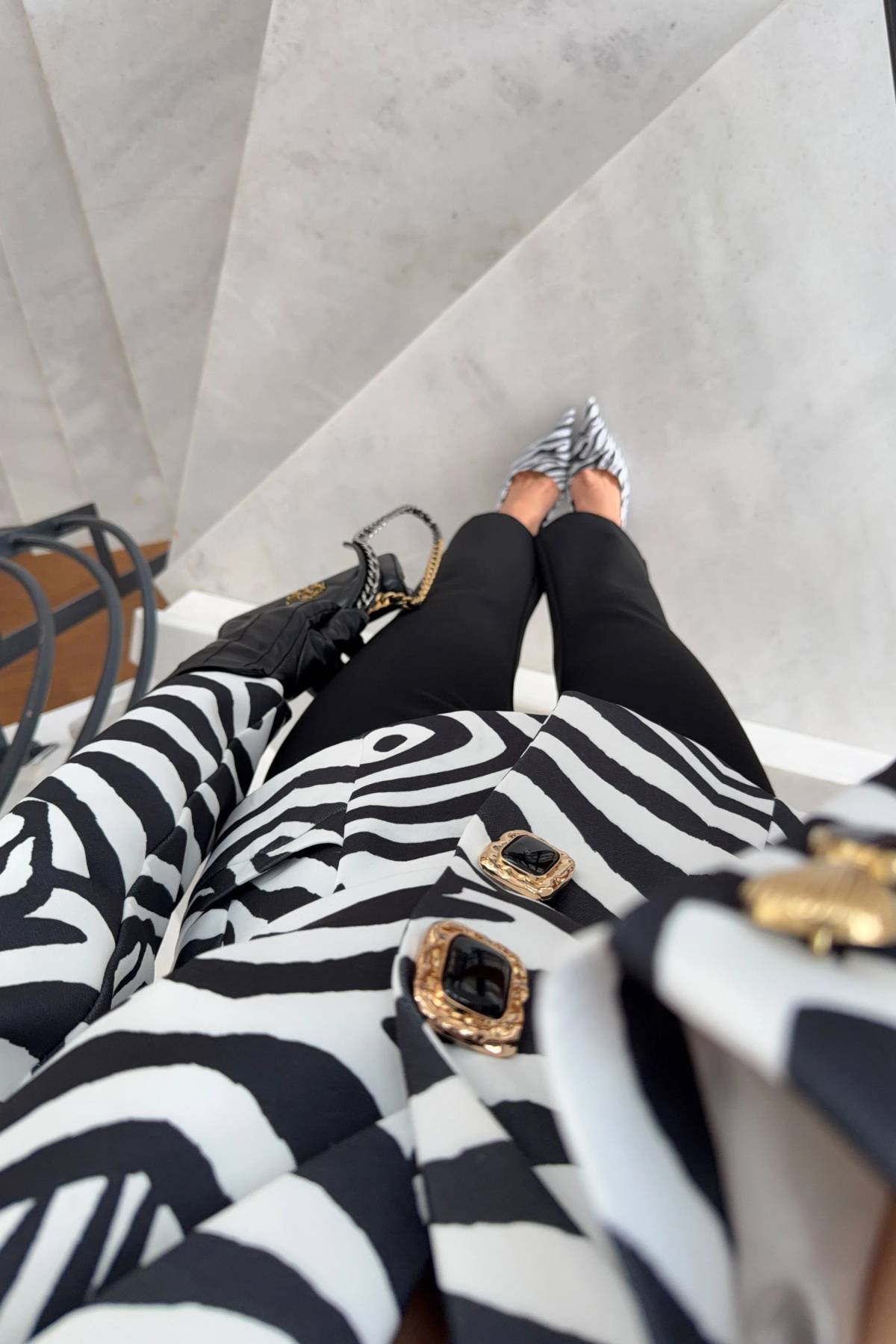 Padded Zebra Print Jacket — photograph 4