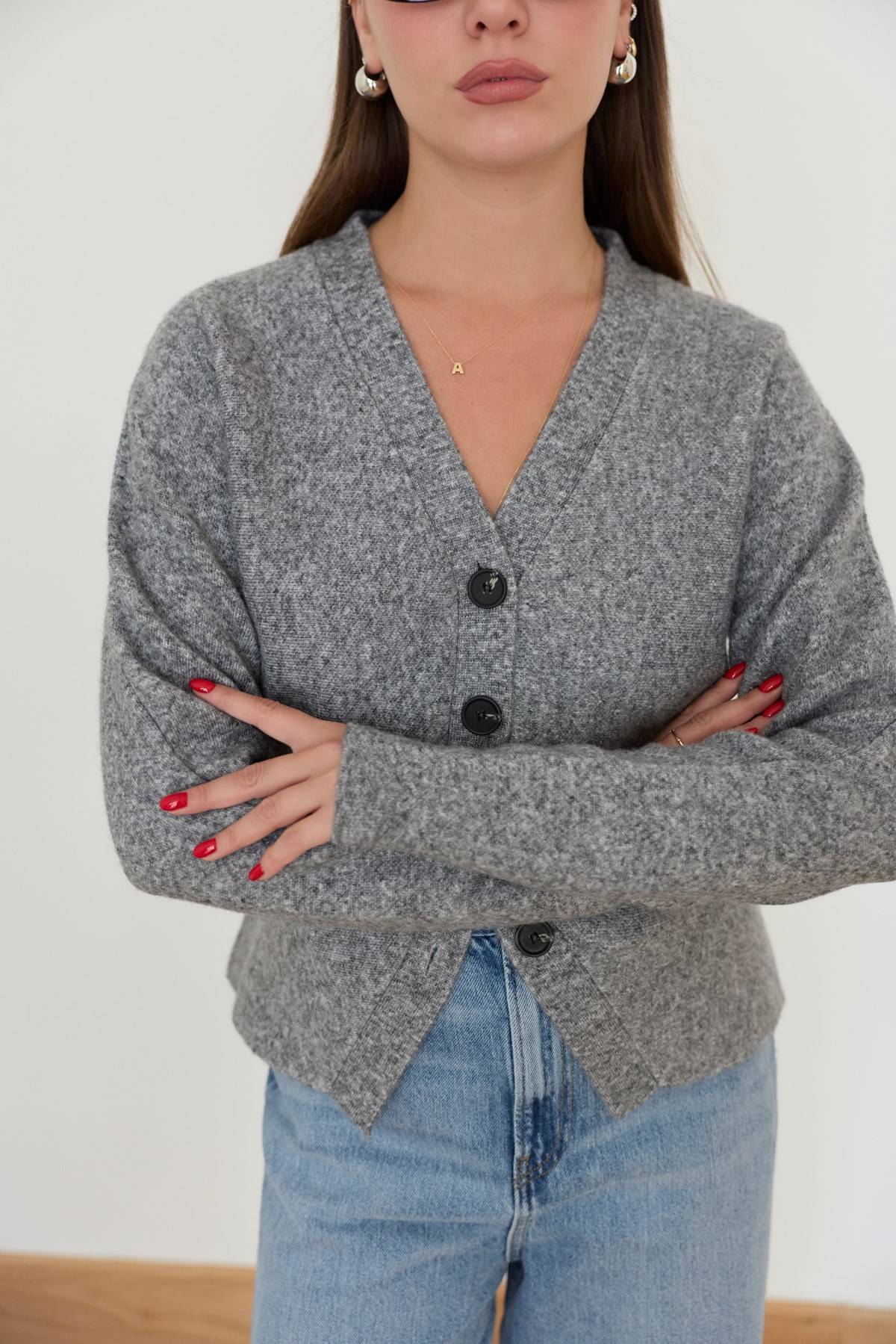 V Neck Tie Detail Cardigan — photograph 2
