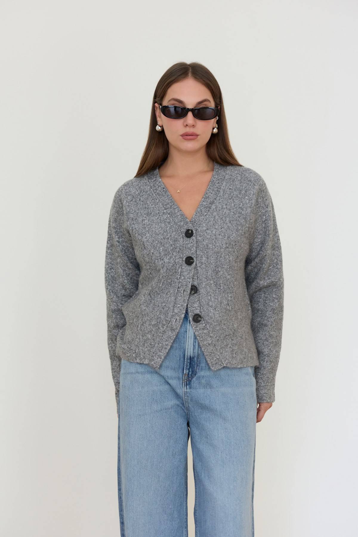 V Neck Tie Detail Cardigan — photograph 3