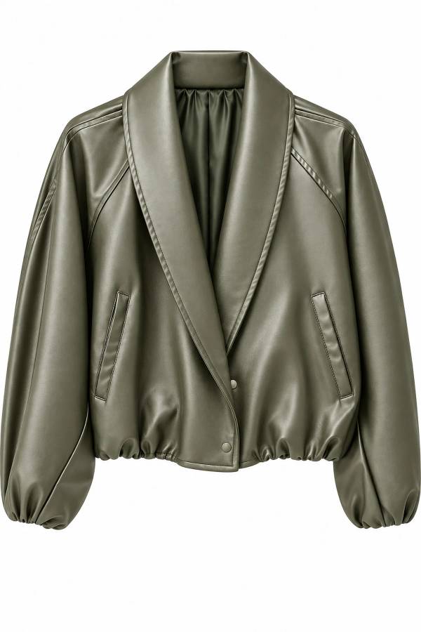 Khaki Roma Leather Jacket