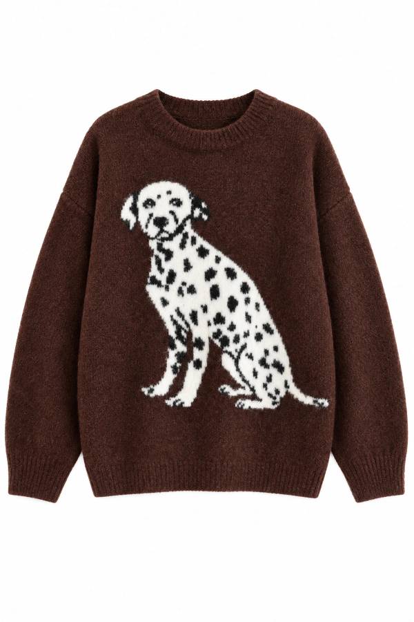 Brown Patterned Jumper