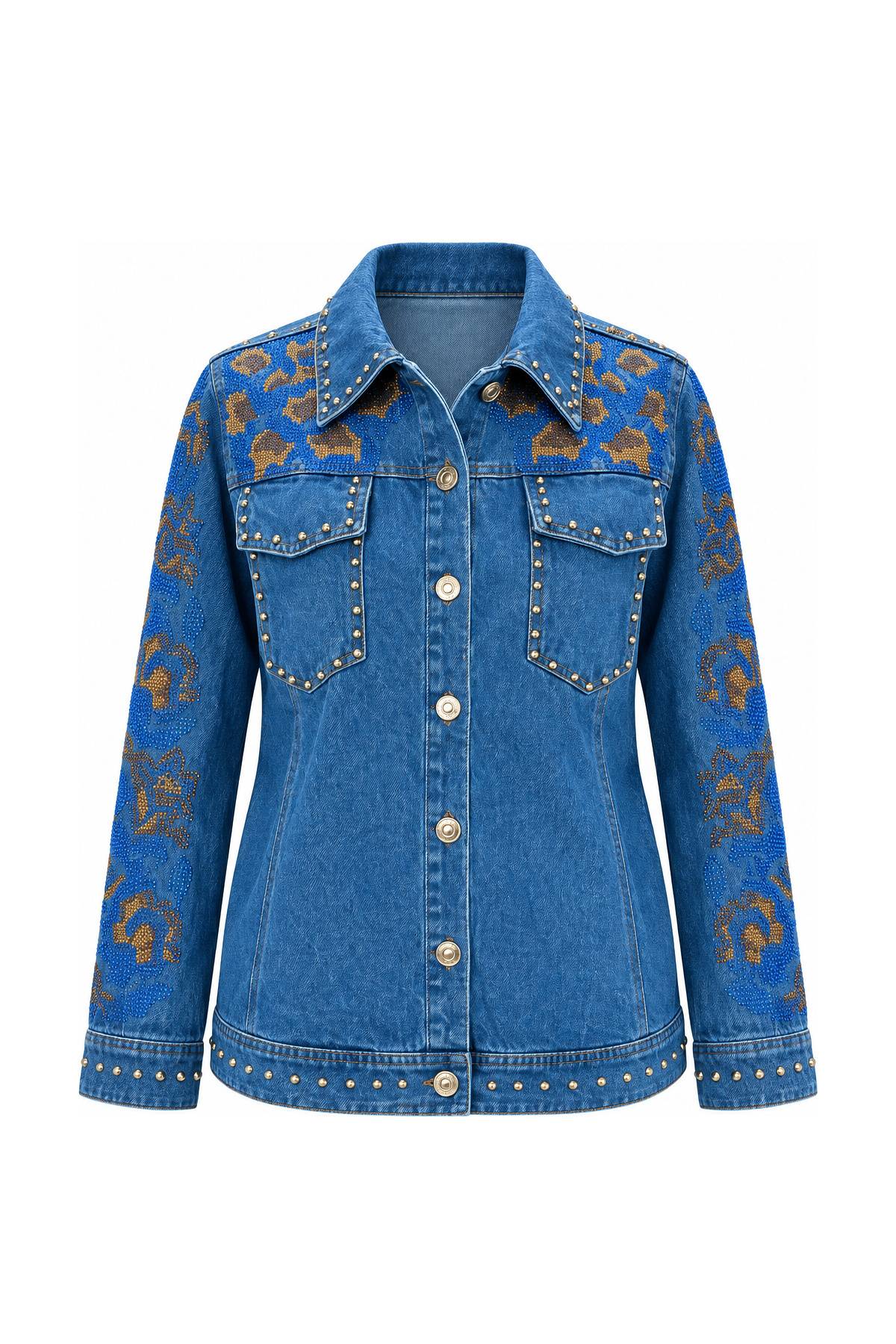 Embroidered Droplu Denim Shirt Jacket — photograph 3