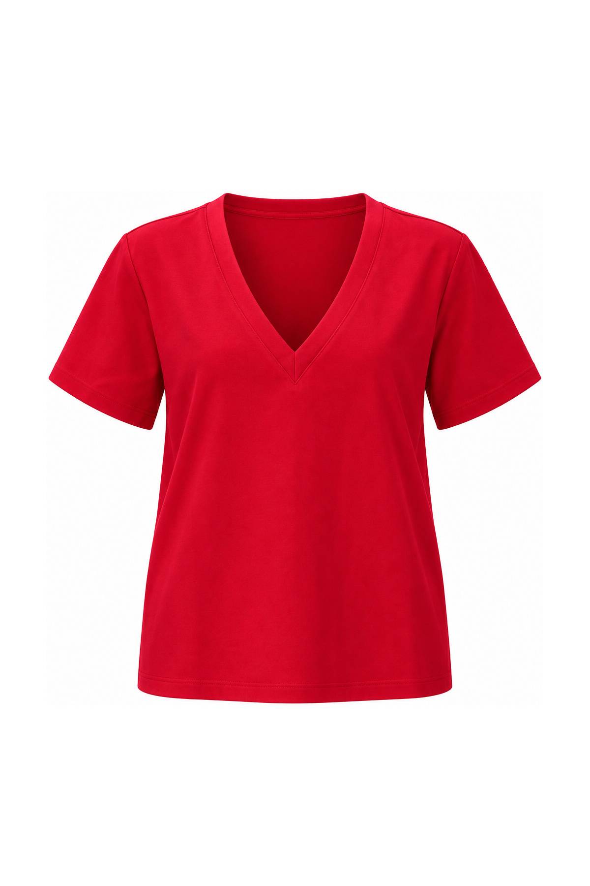Shoulder Padded V-Neck Blouse — photograph 2