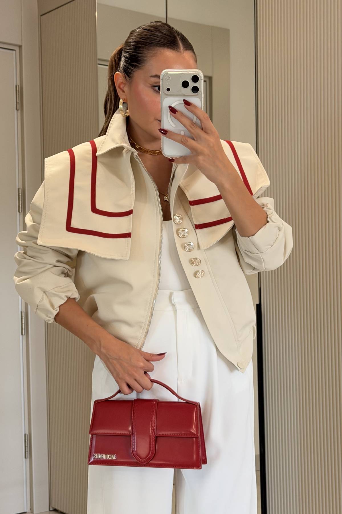 Estella Piped Button Detail Designer Jacket — photograph 2