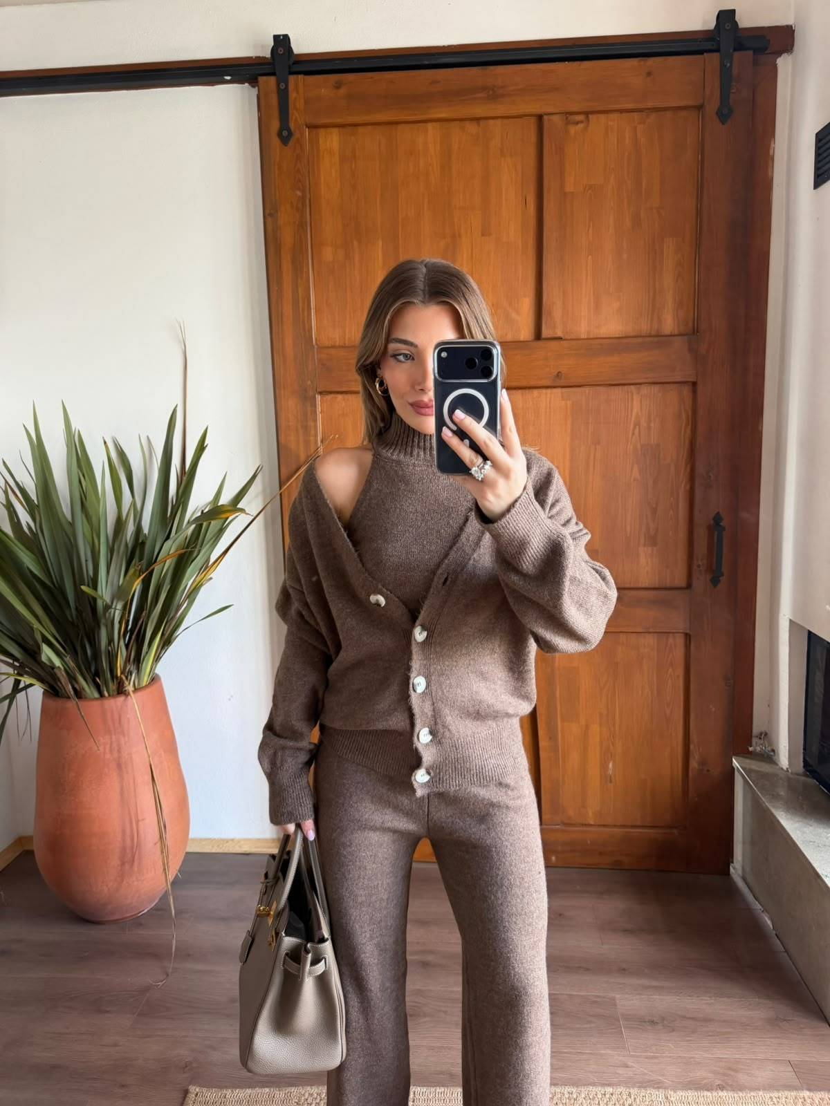 Cardigan Three Piece Knit Set