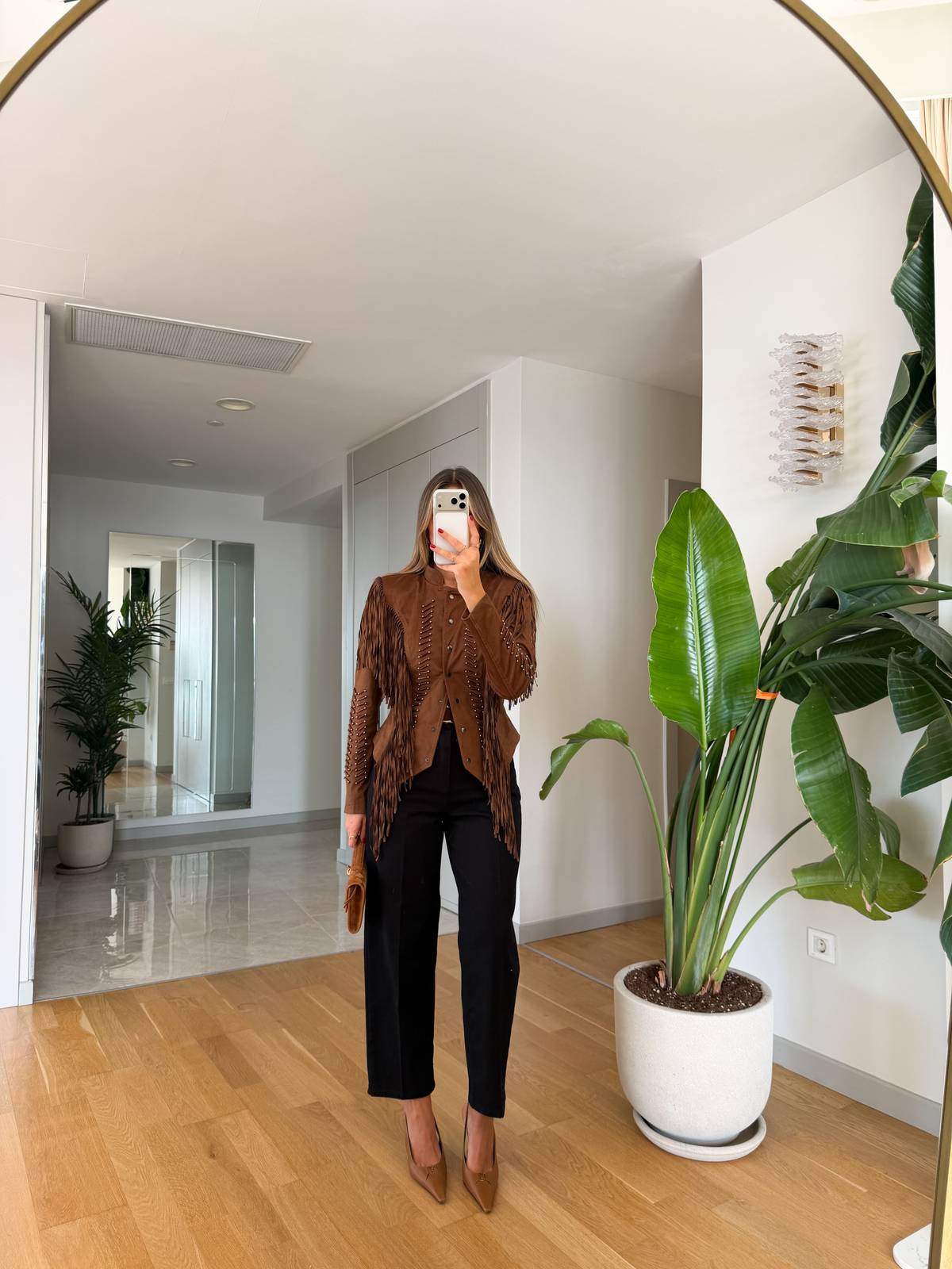 Suede Belted Mom Jeans