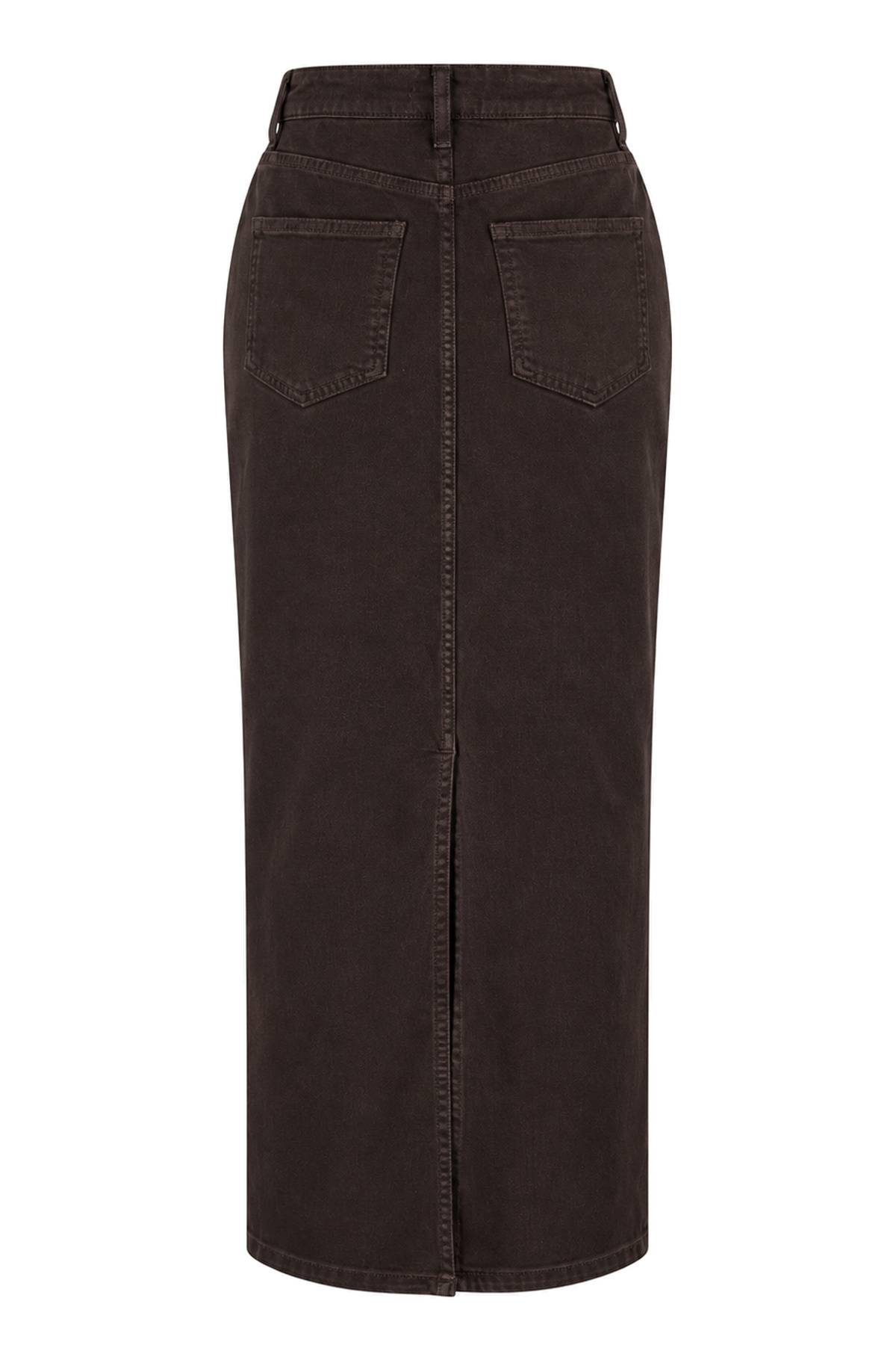 Back Split Denim Skirt — photograph 4