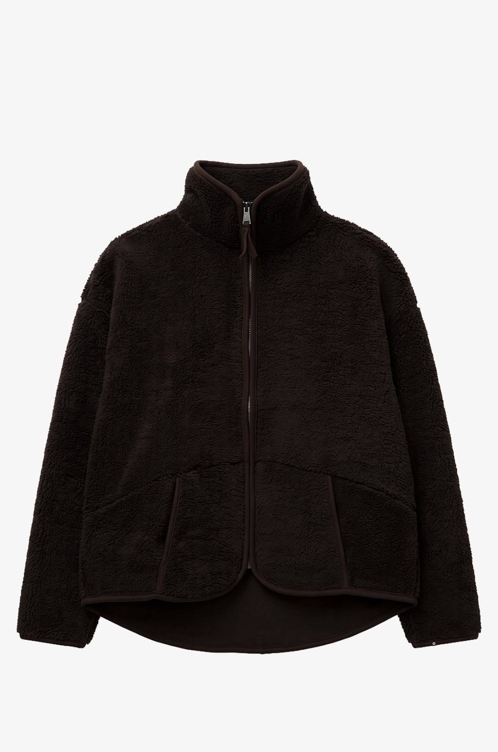 Dark Brown Zip Polar Jacket — photograph 4