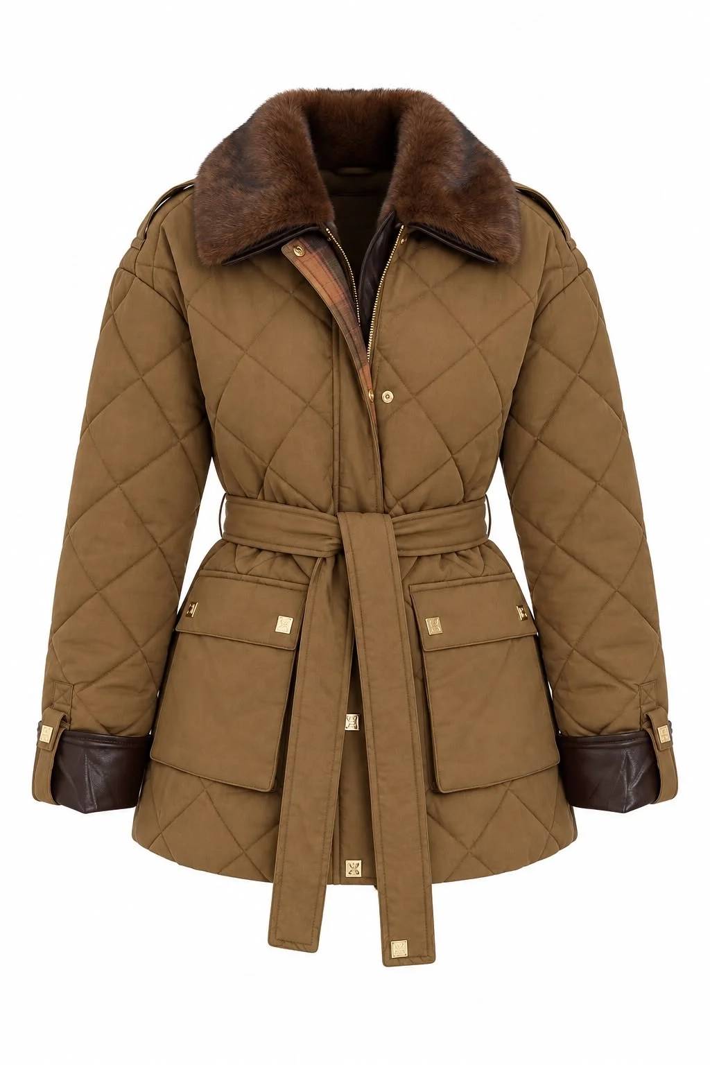 Quilted Belted Premium Coat — photograph 2