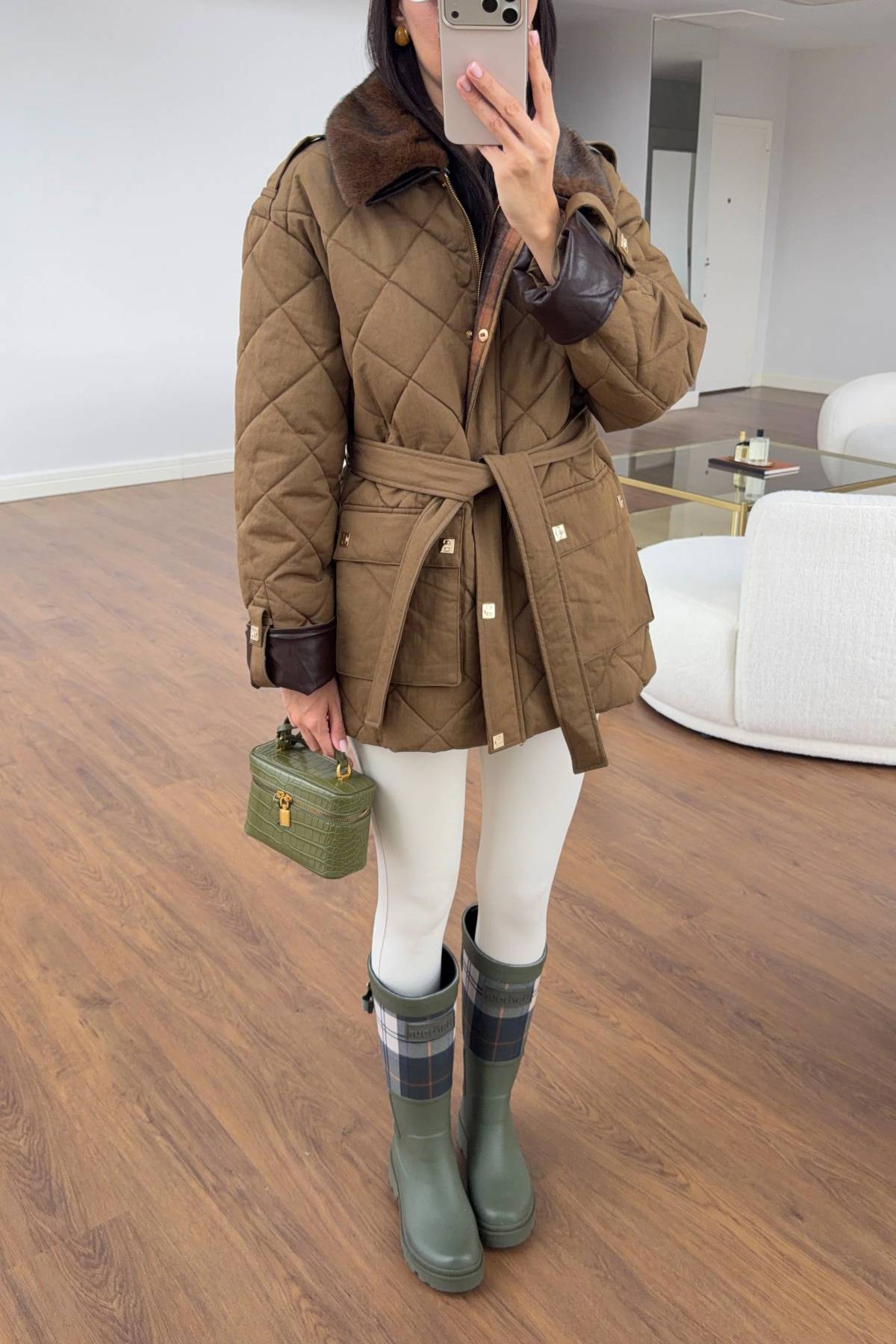 Quilted Belted Premium Coat — photograph 4