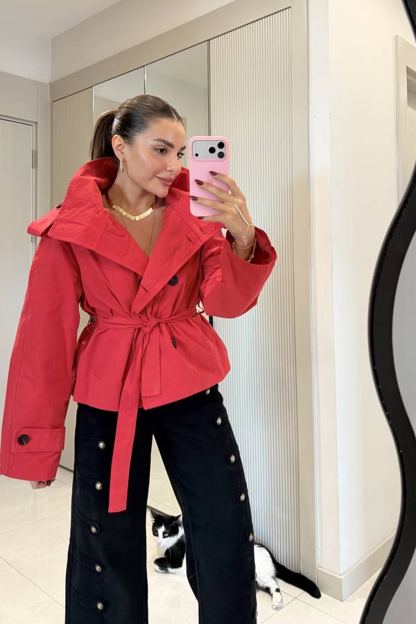 Saphira Belted Short Trench Coat