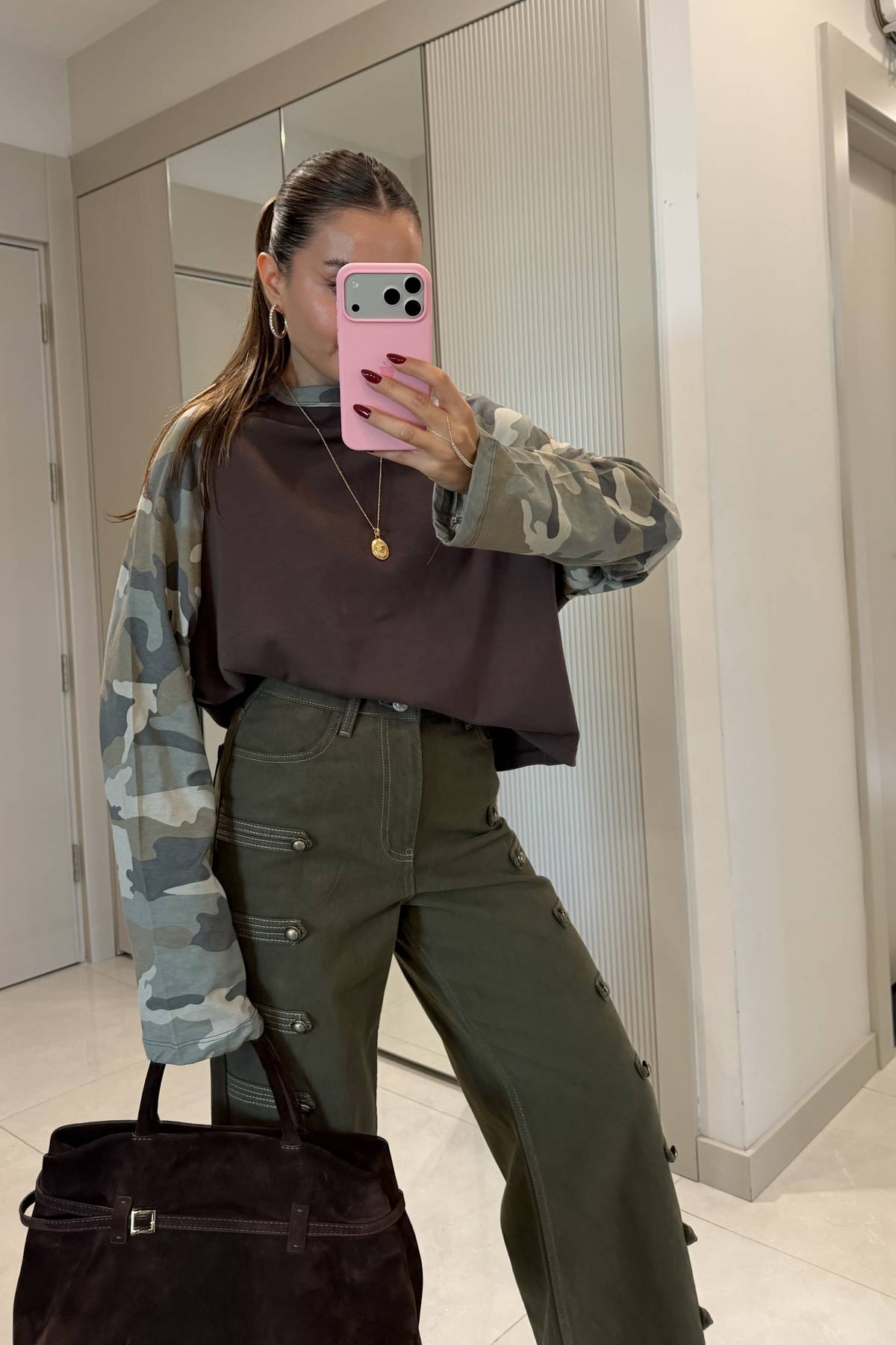 Monarch Camouflage Sleeve Oversized T Shirt — photograph 1