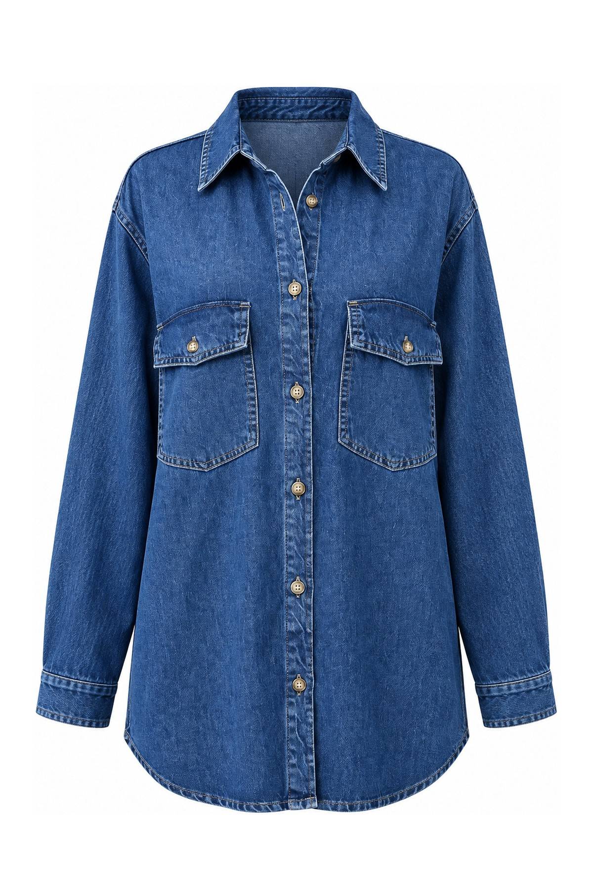 Oversized Denim Shirt — photograph 2
