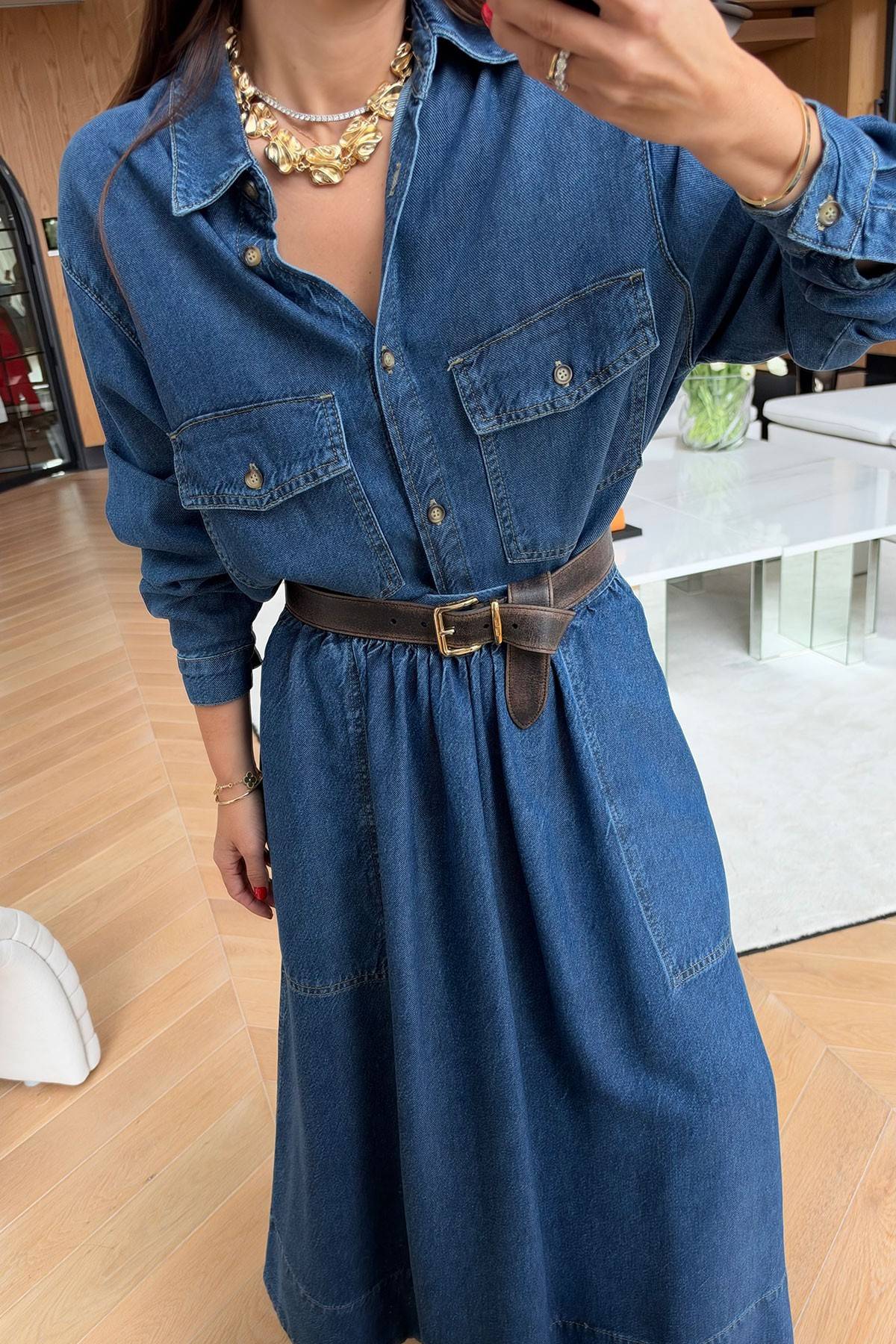 Oversized Denim Shirt — photograph 3