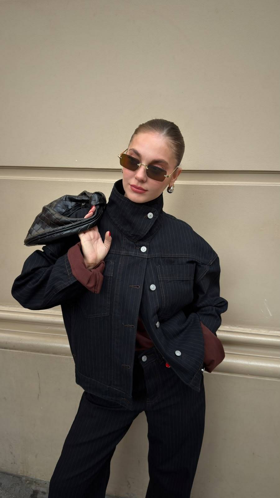 Black Two Pocket Denim Jacket — photograph 2