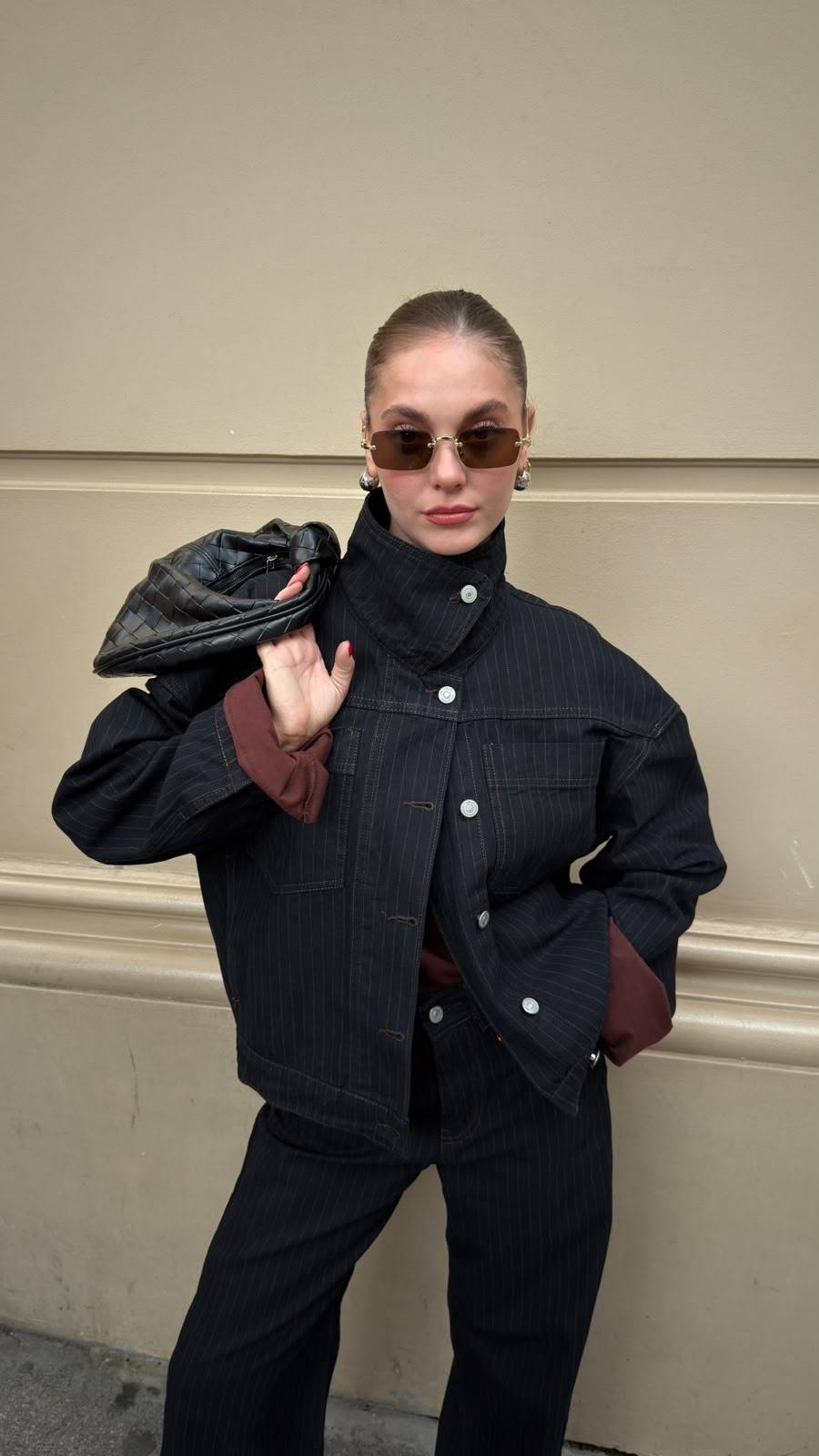 Two Pocket Striped Denim Jacket