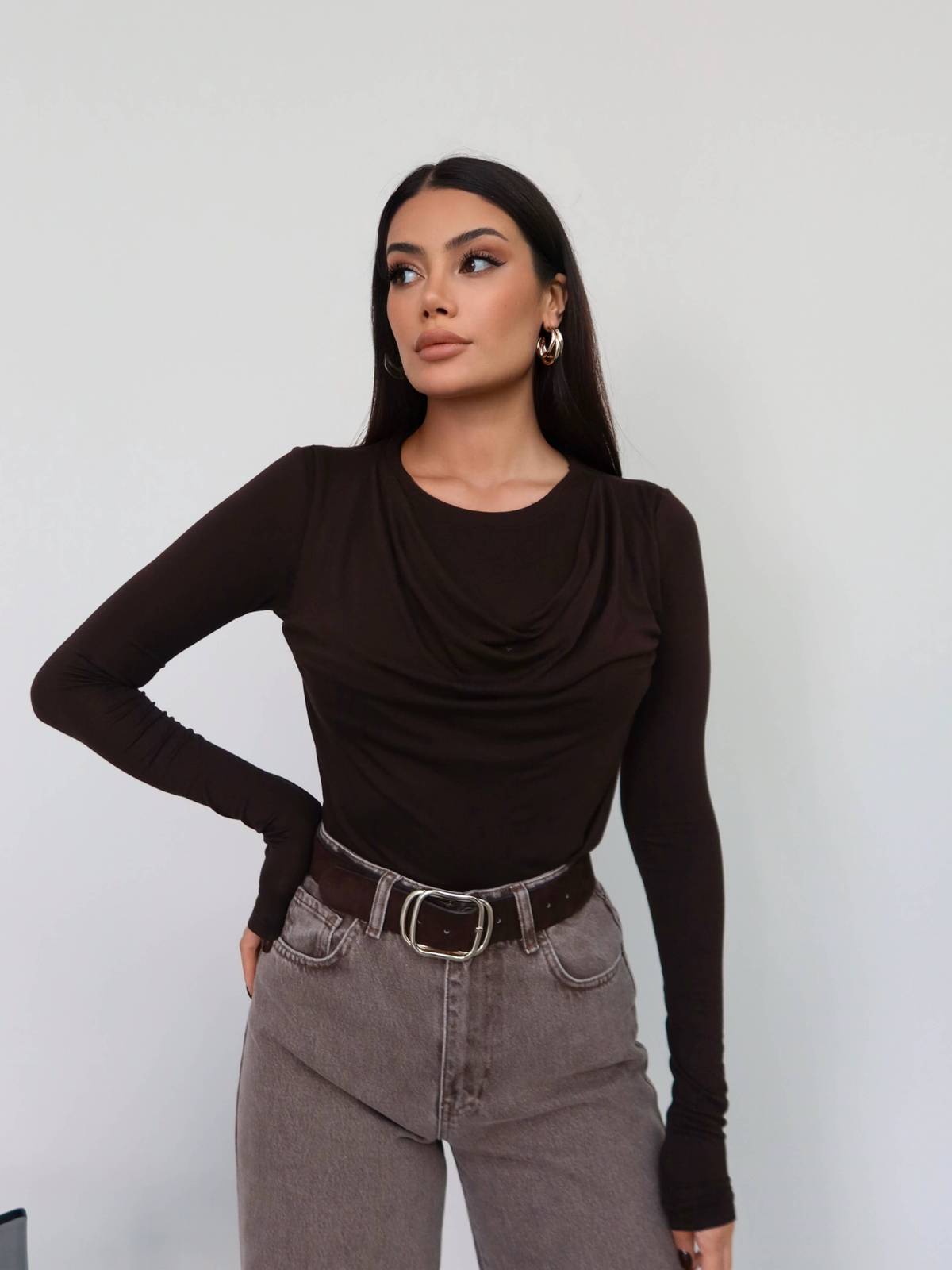 Off Shoulder Long Sleeve Blouse