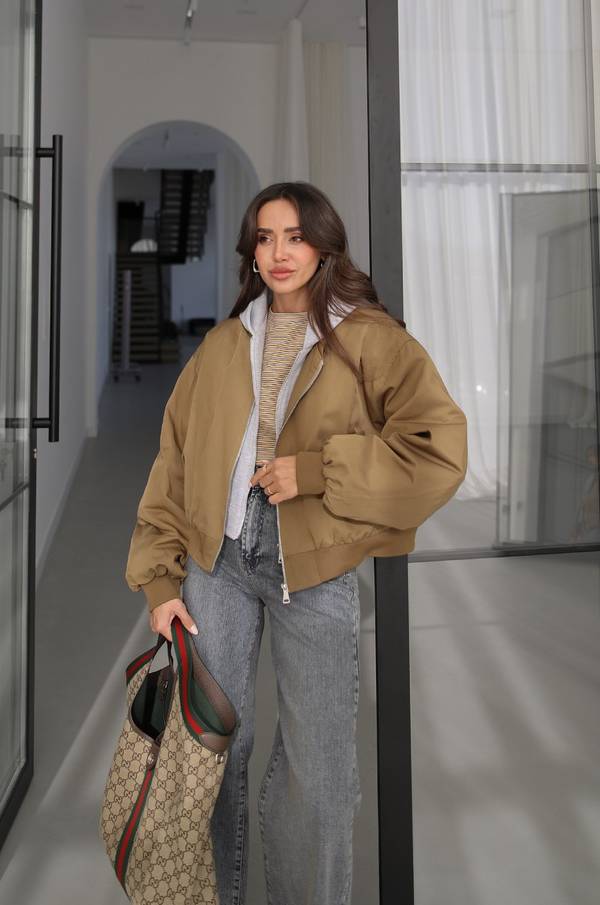 Hooded Double Layer Bomber Jacket