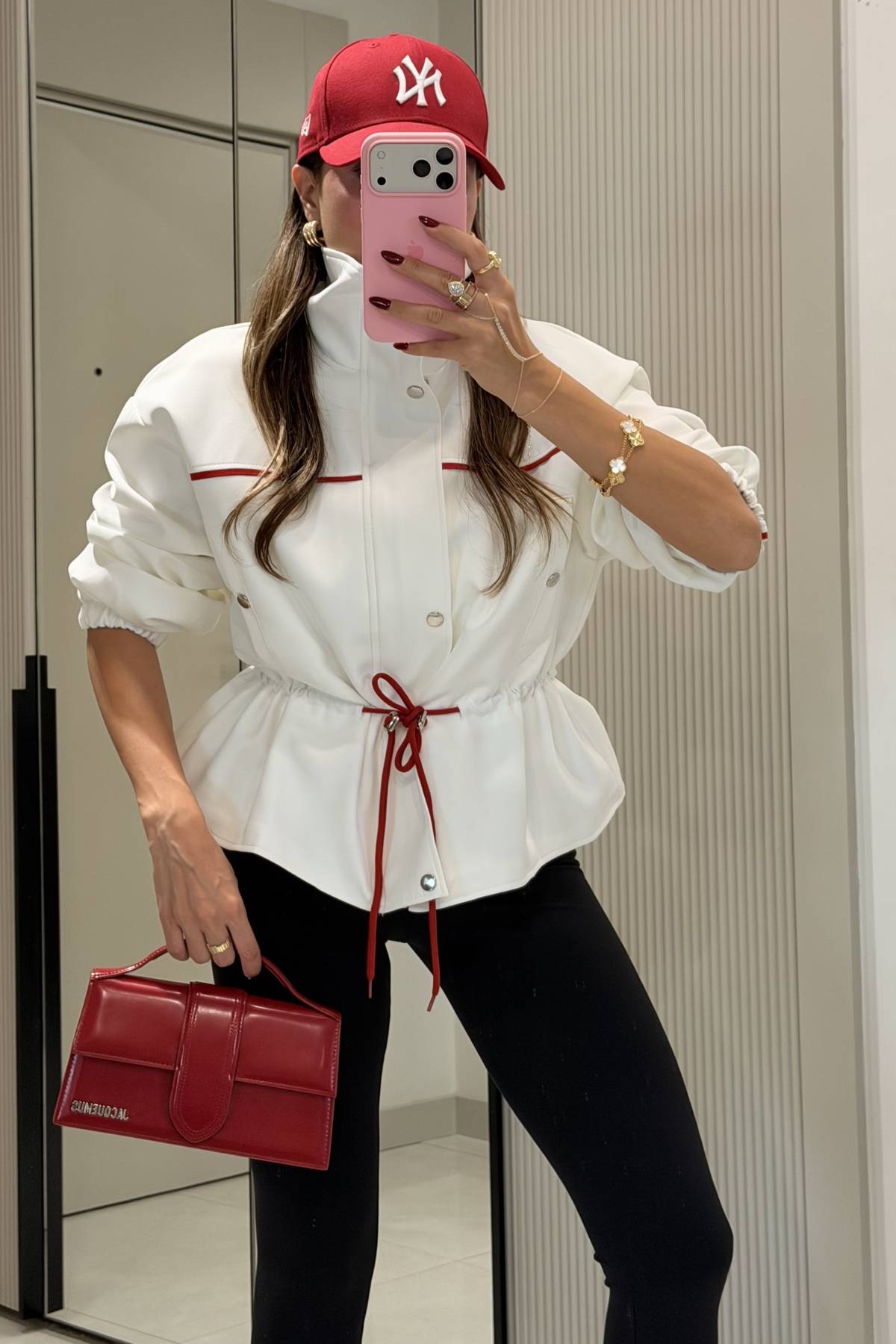 Mocca Piped Gathered Waist Jacket — photograph 5