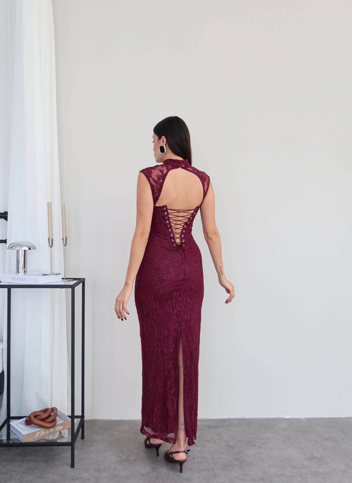 High Neck Light Lace Dress — photograph 2