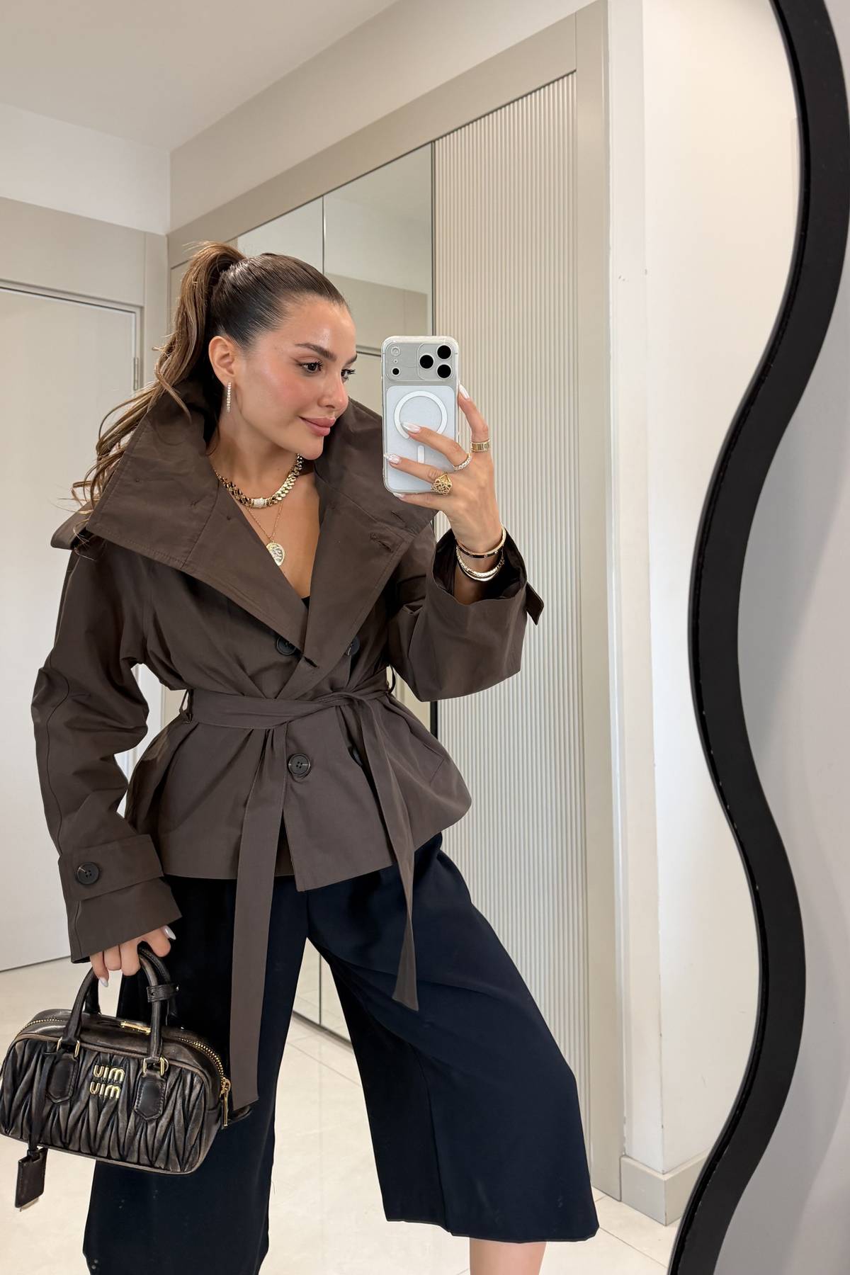 Saphira Belted Short Trench Coat