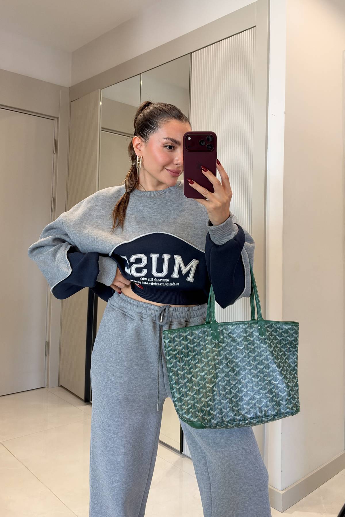 Muse Print Trim Sweatshirt