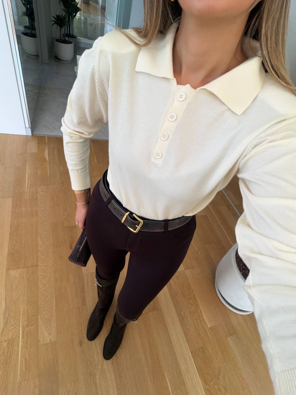 Davi Polo Neck Shoulder Padded Knit — photograph 2