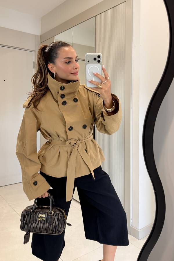 Saphira Belted Short Trench Coat