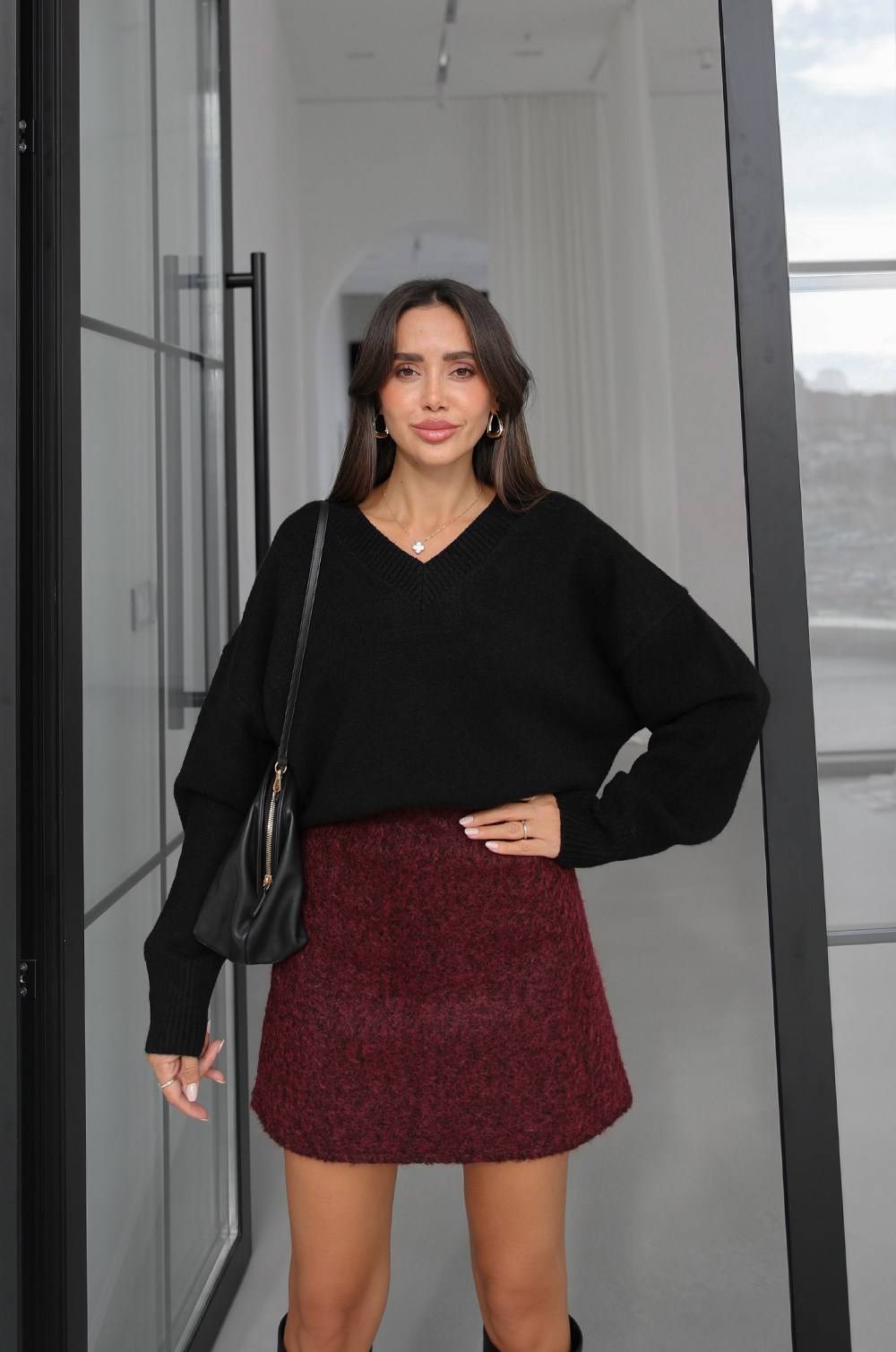 Lorenza V Neck Wool Blend Premium Jumper — photograph 4