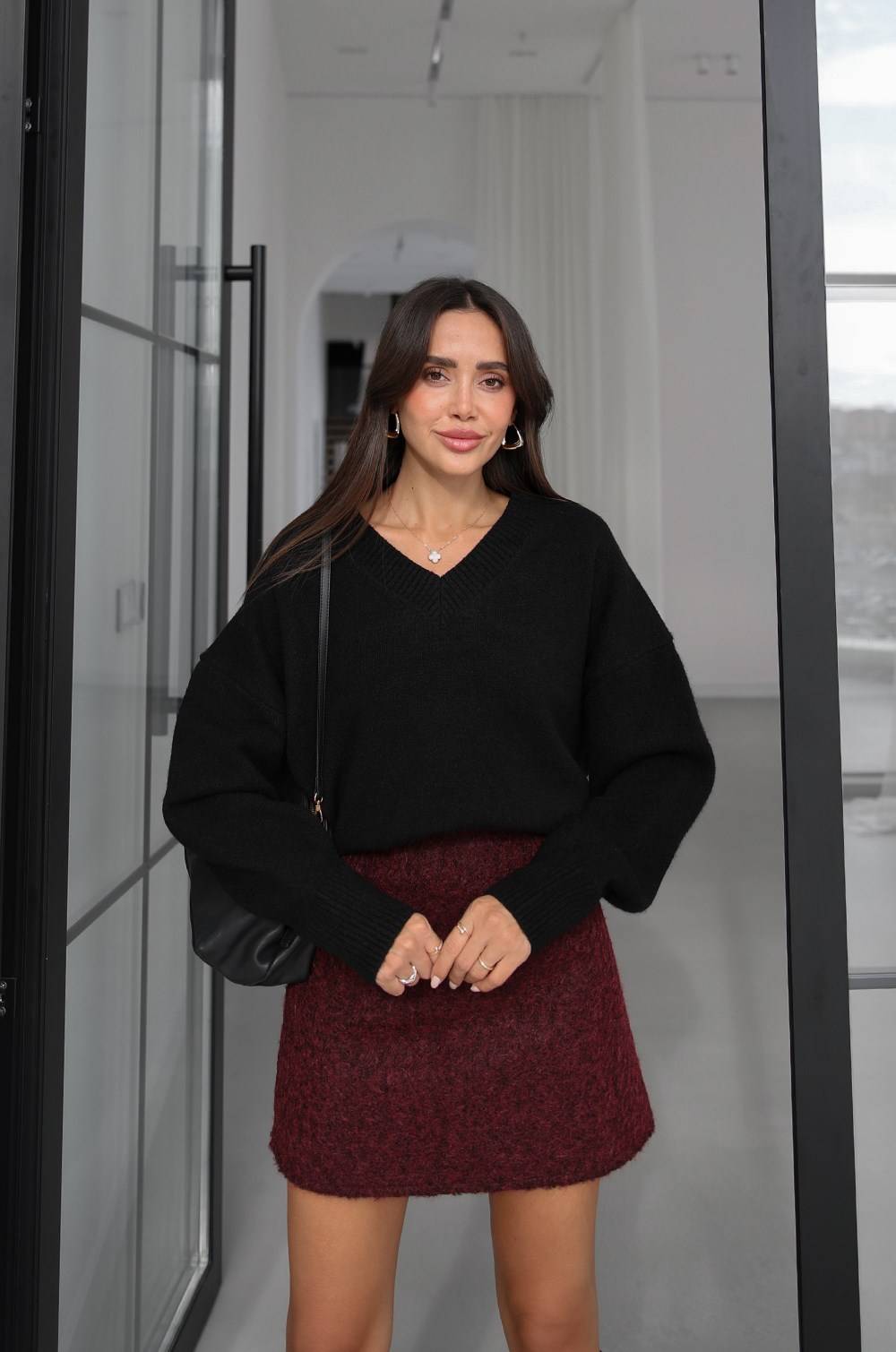 Lorenza V Neck Wool Blend Premium Jumper — photograph 1