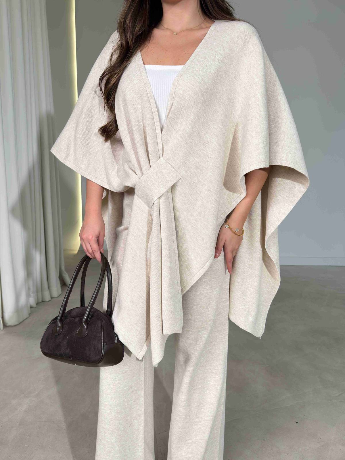 Shawl Look Two Piece Knit Marissa Set