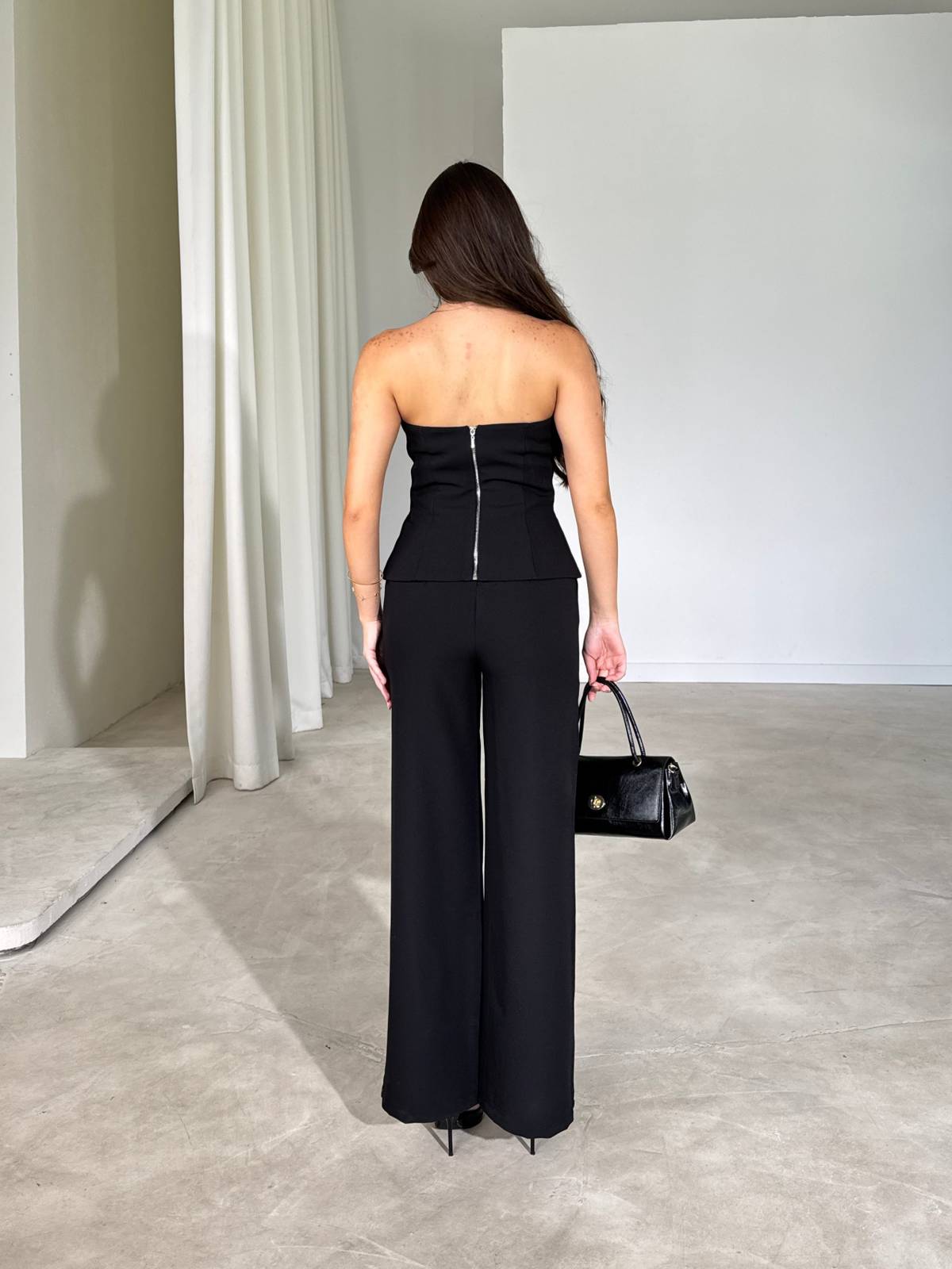 Strapless Button Black Lonva Two-Piece Set — photograph 3