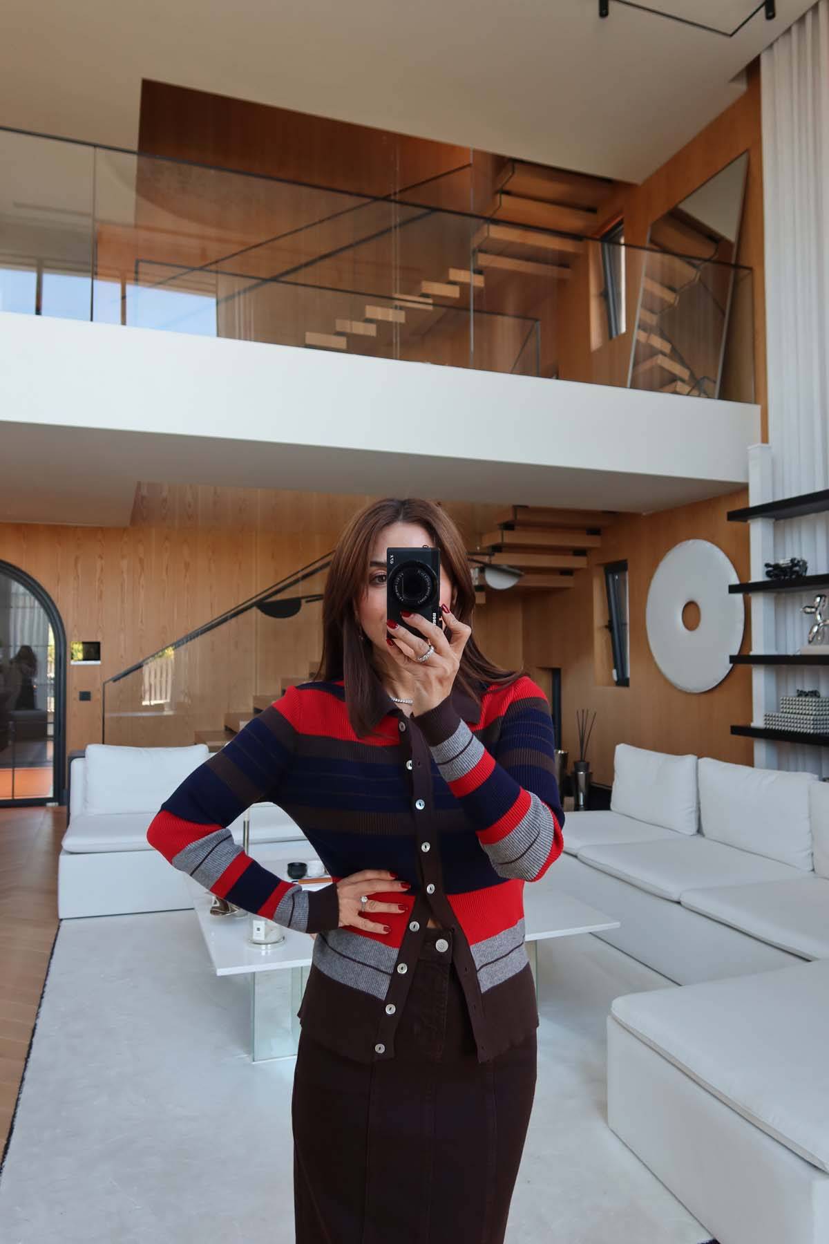 Polo Collar Ombre Cardigan