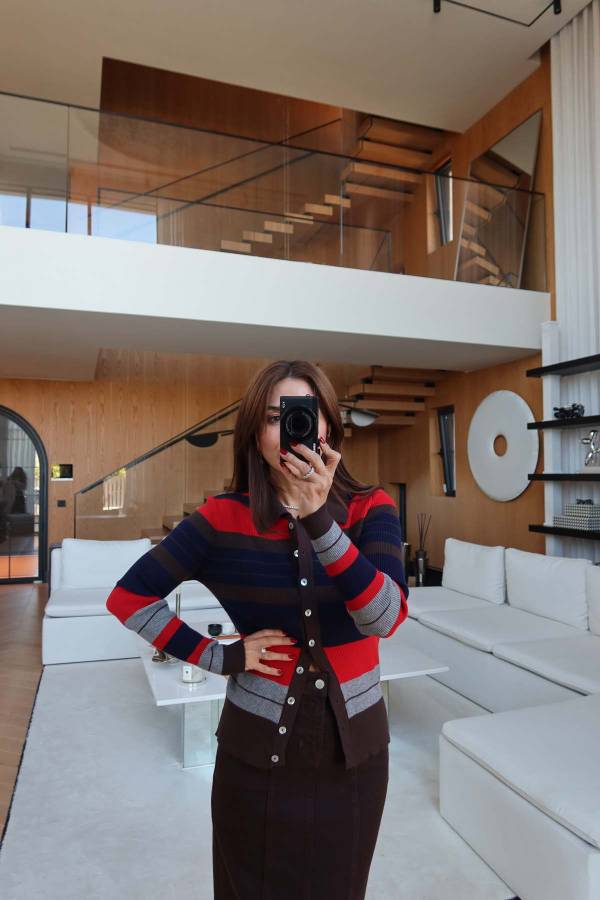 Polo Collar Ombre Cardigan
