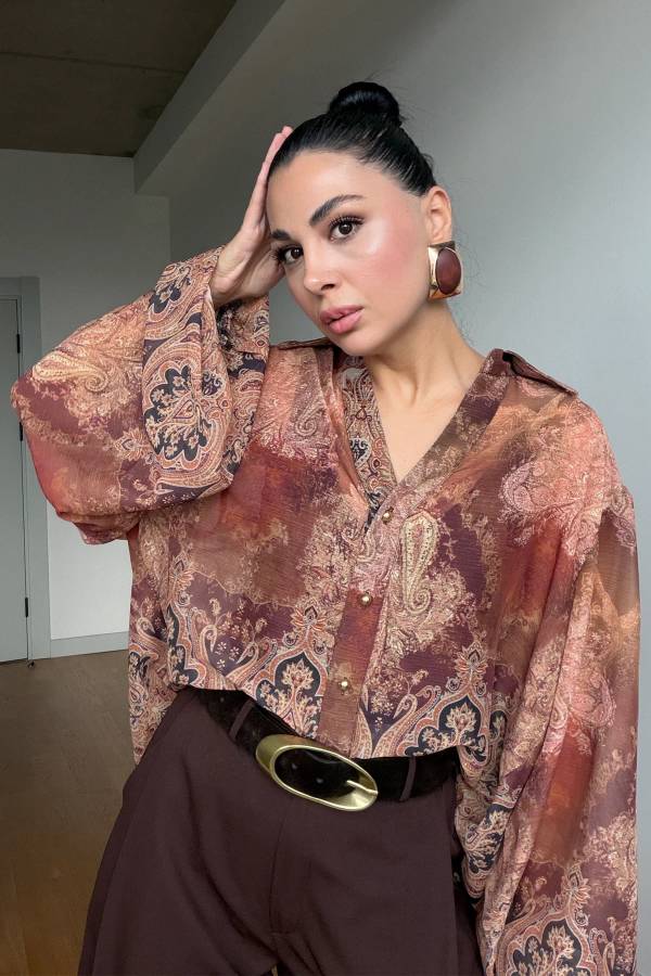 Brown Patterned Shirt