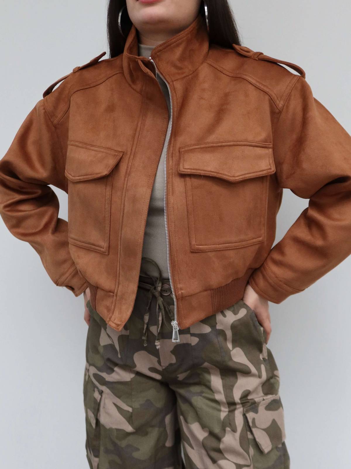 Suede Bomber Jacket — photograph 3