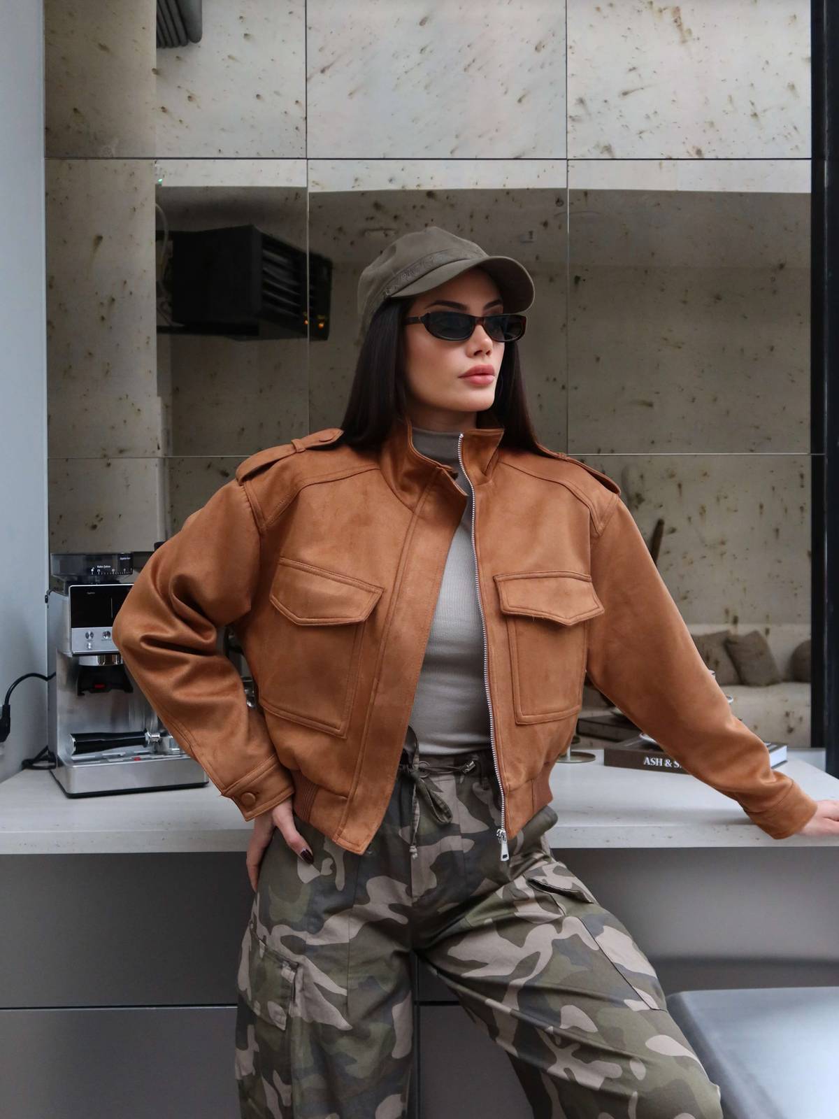 Suede Bomber Jacket — photograph 4