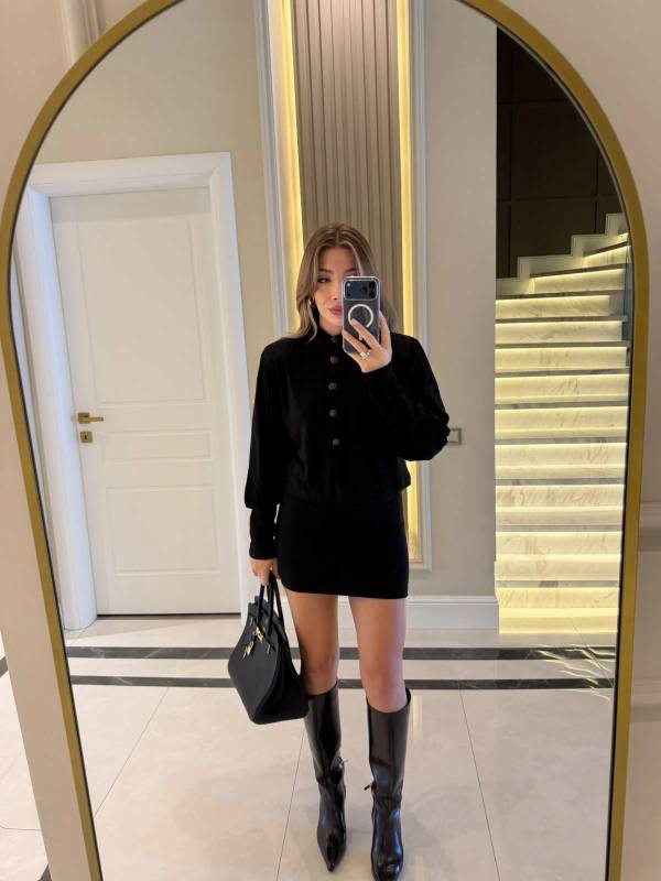 Original Brand Padded Shoulder Dress