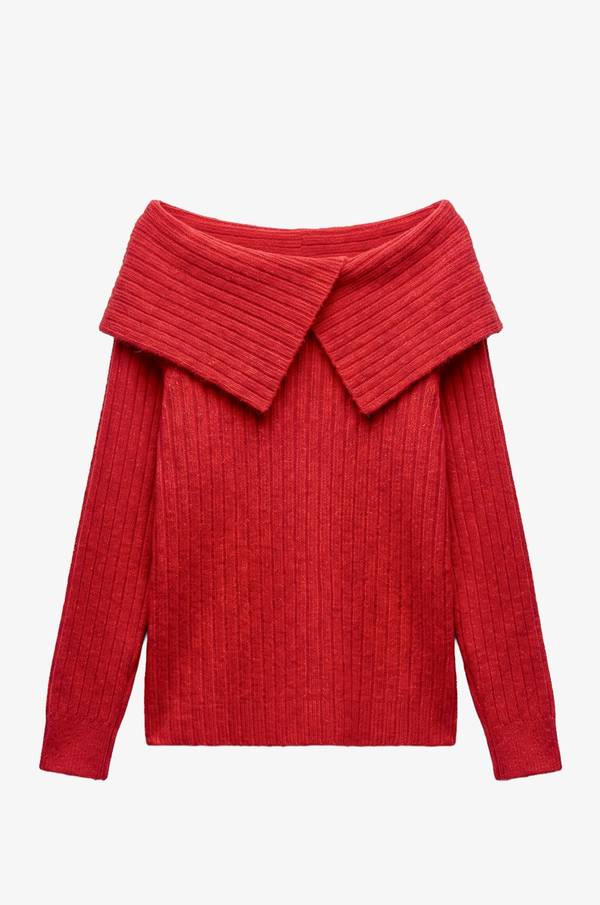 Slit Off Shoulder Jumper