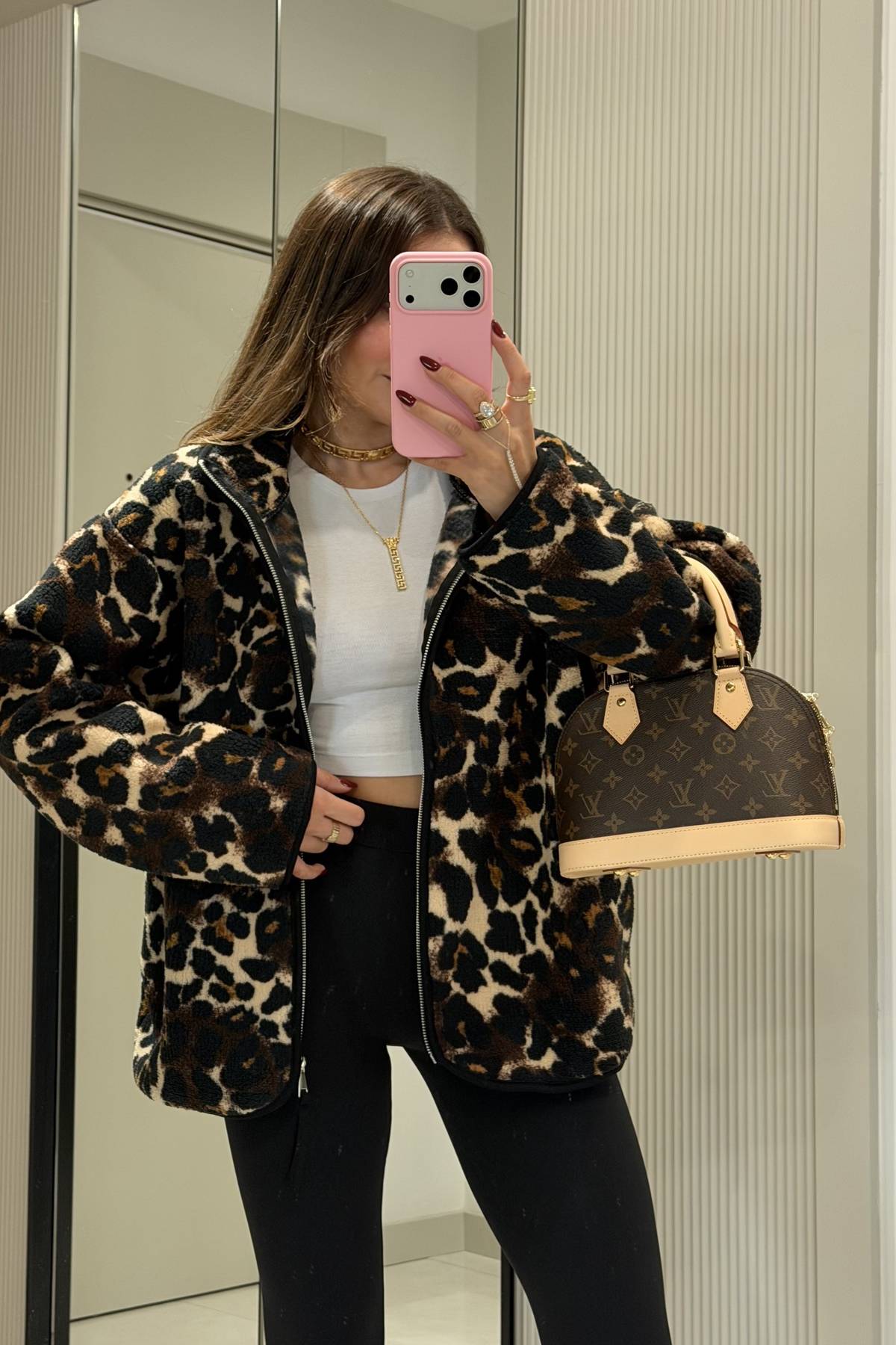 Presy Dark Leopard Teddy Zip Sweat — photograph 2