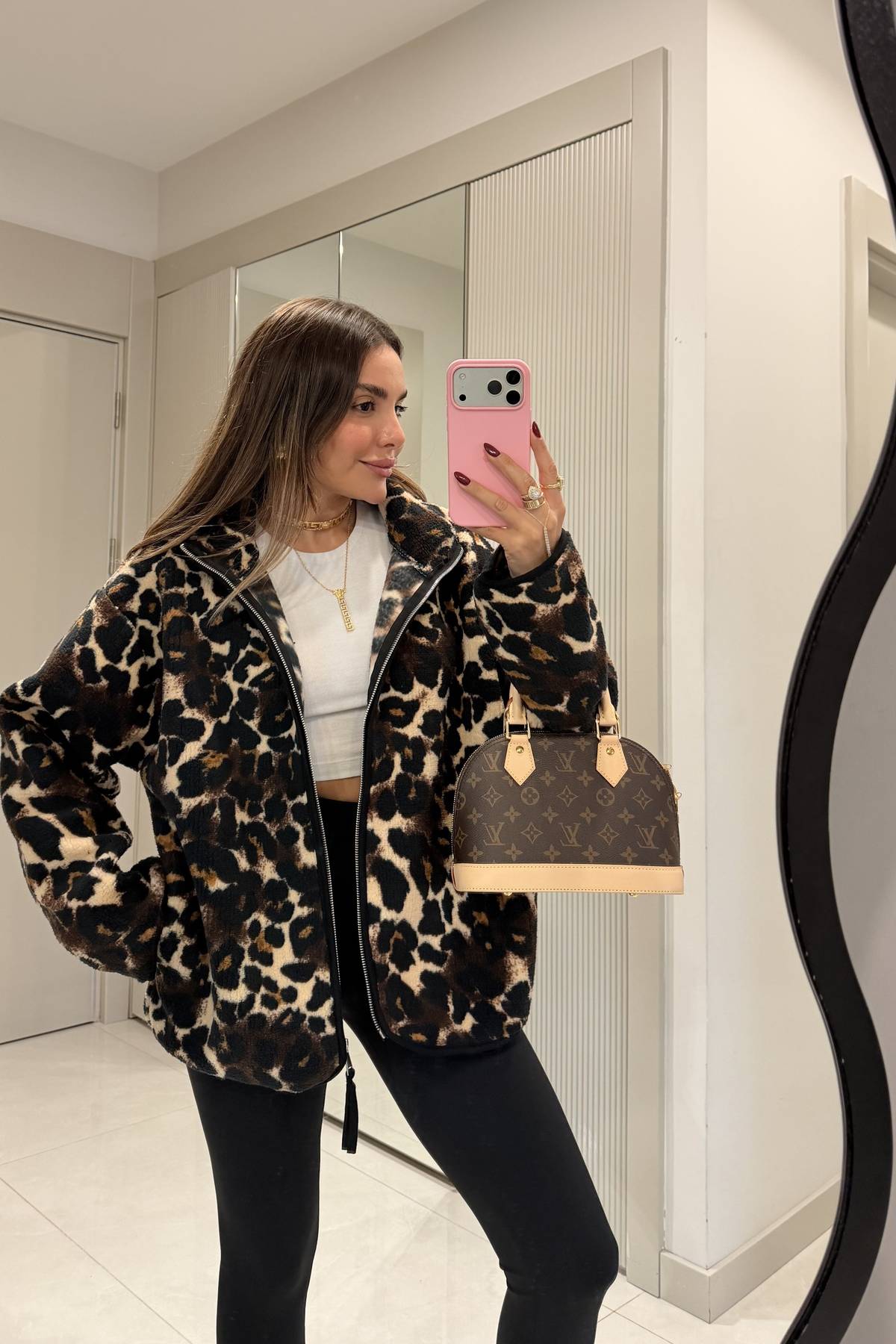 Presy Dark Leopard Teddy Zip Sweat — photograph 3