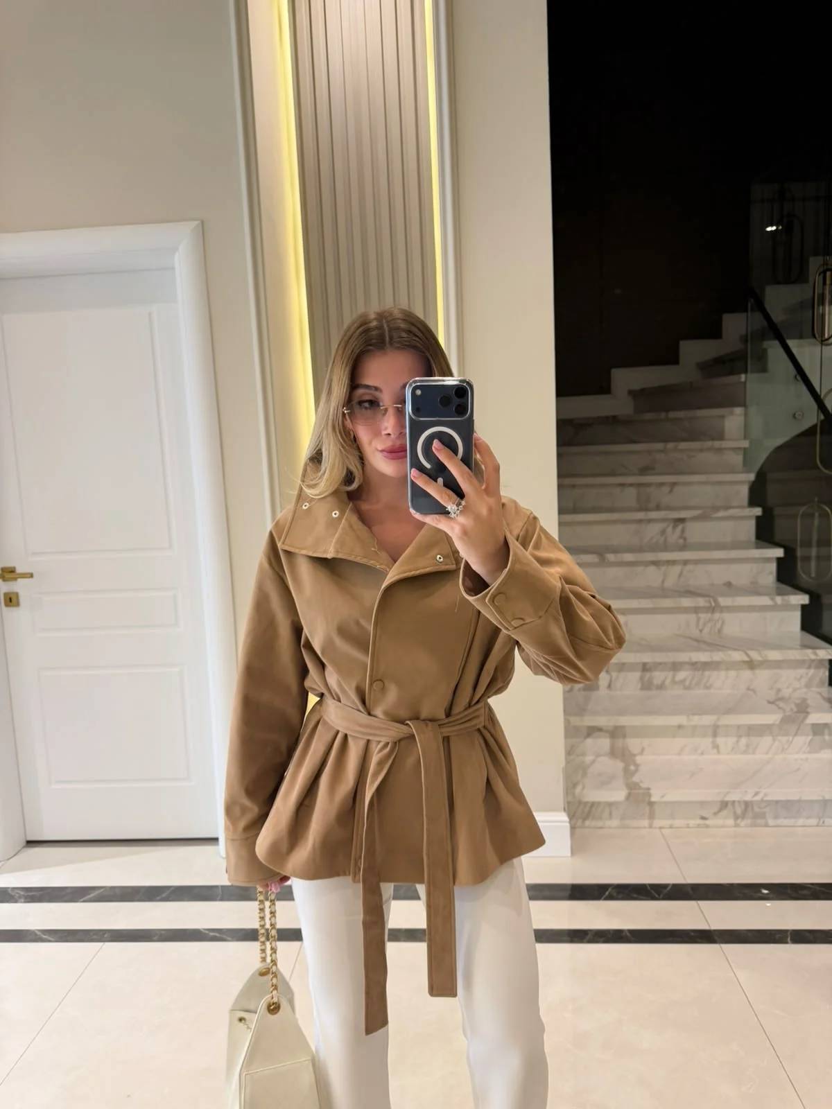 Suede Trench Coat