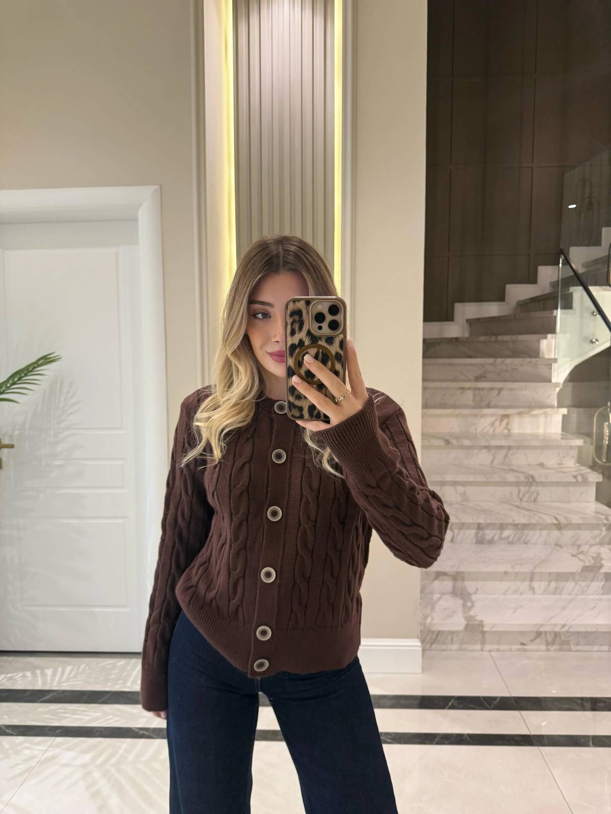 Cable Knit Buttoned Cardigan
