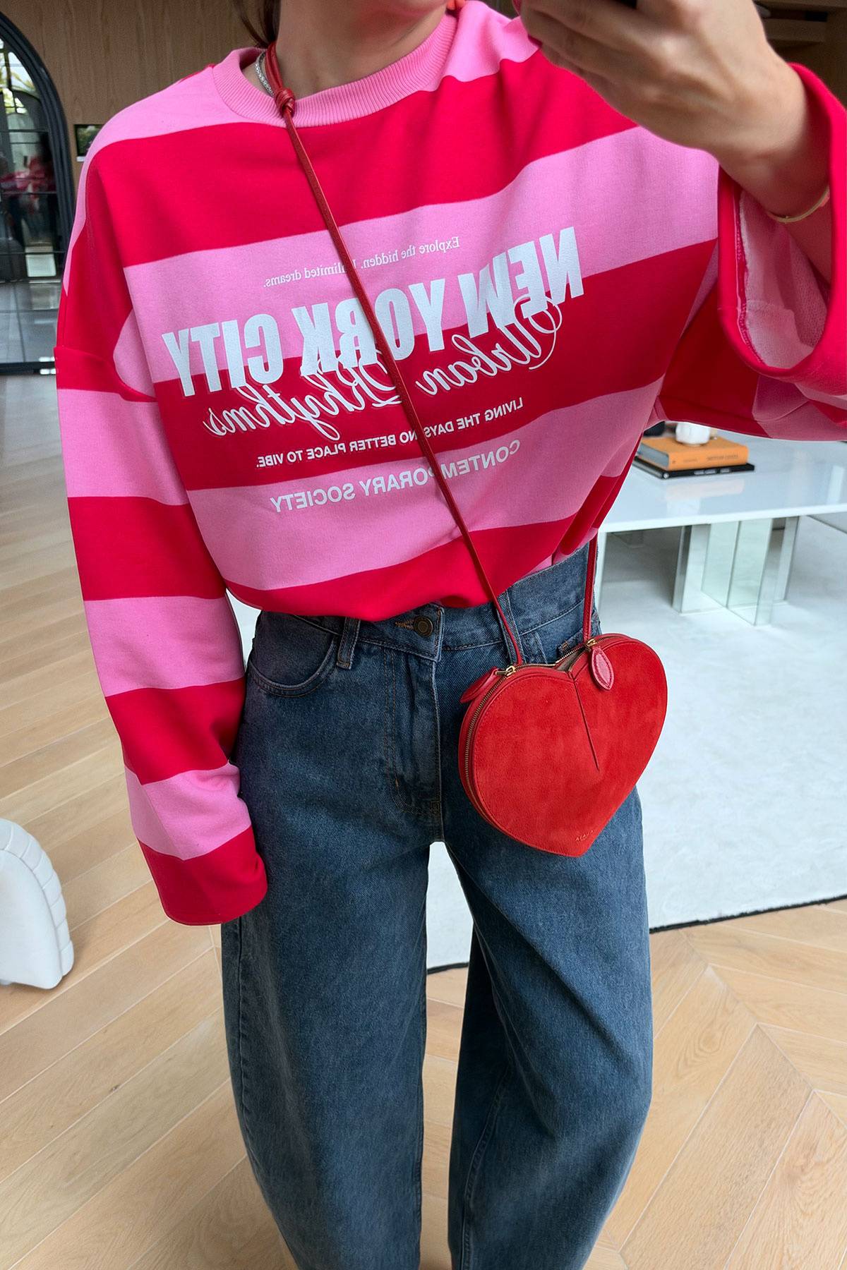 Bold Stripe Two Tone Sweatshirt — photograph 2