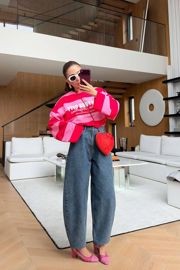 Bold Stripe Two Tone Sweatshirt
