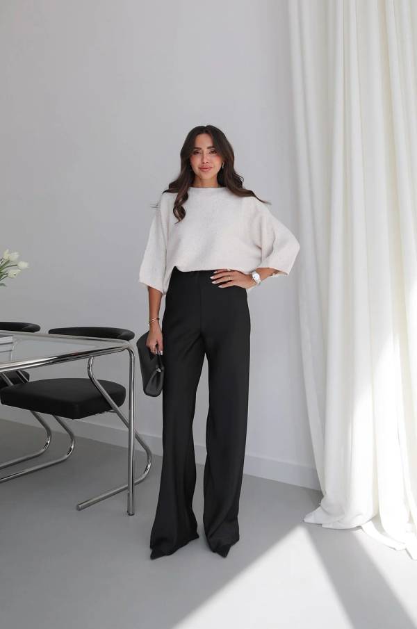 Flowing Satin Wide Leg Trousers
