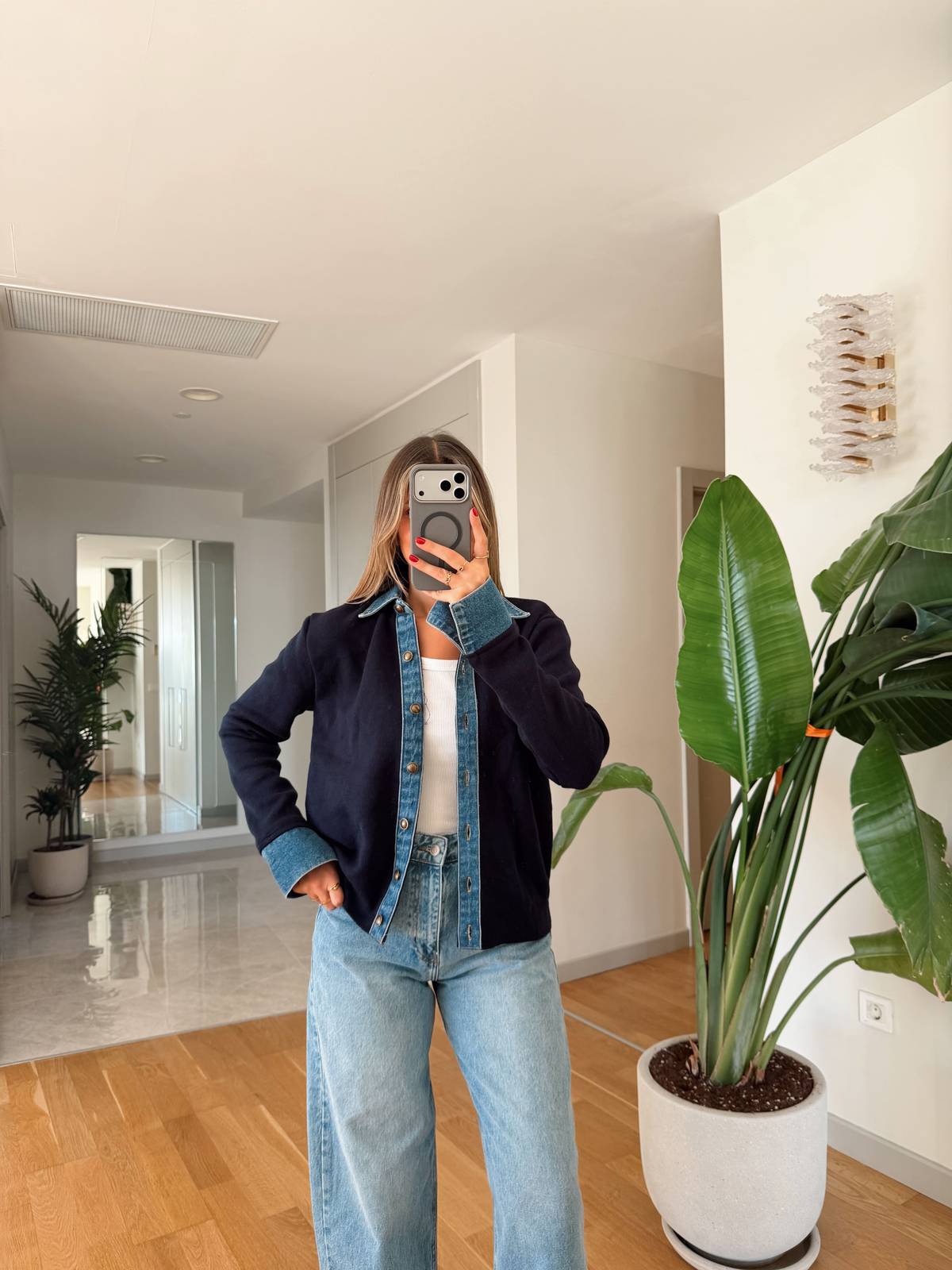 Denim Detail Cardigan