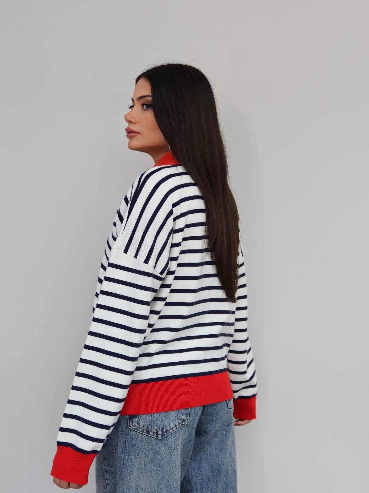 Half Zip Striped Jumper — photograph 5