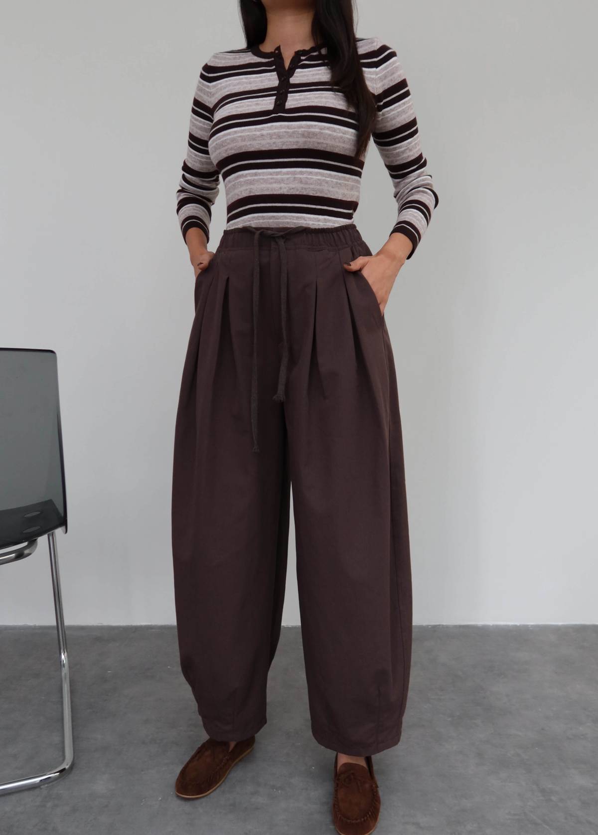 Elastic Waist Balloon Trousers