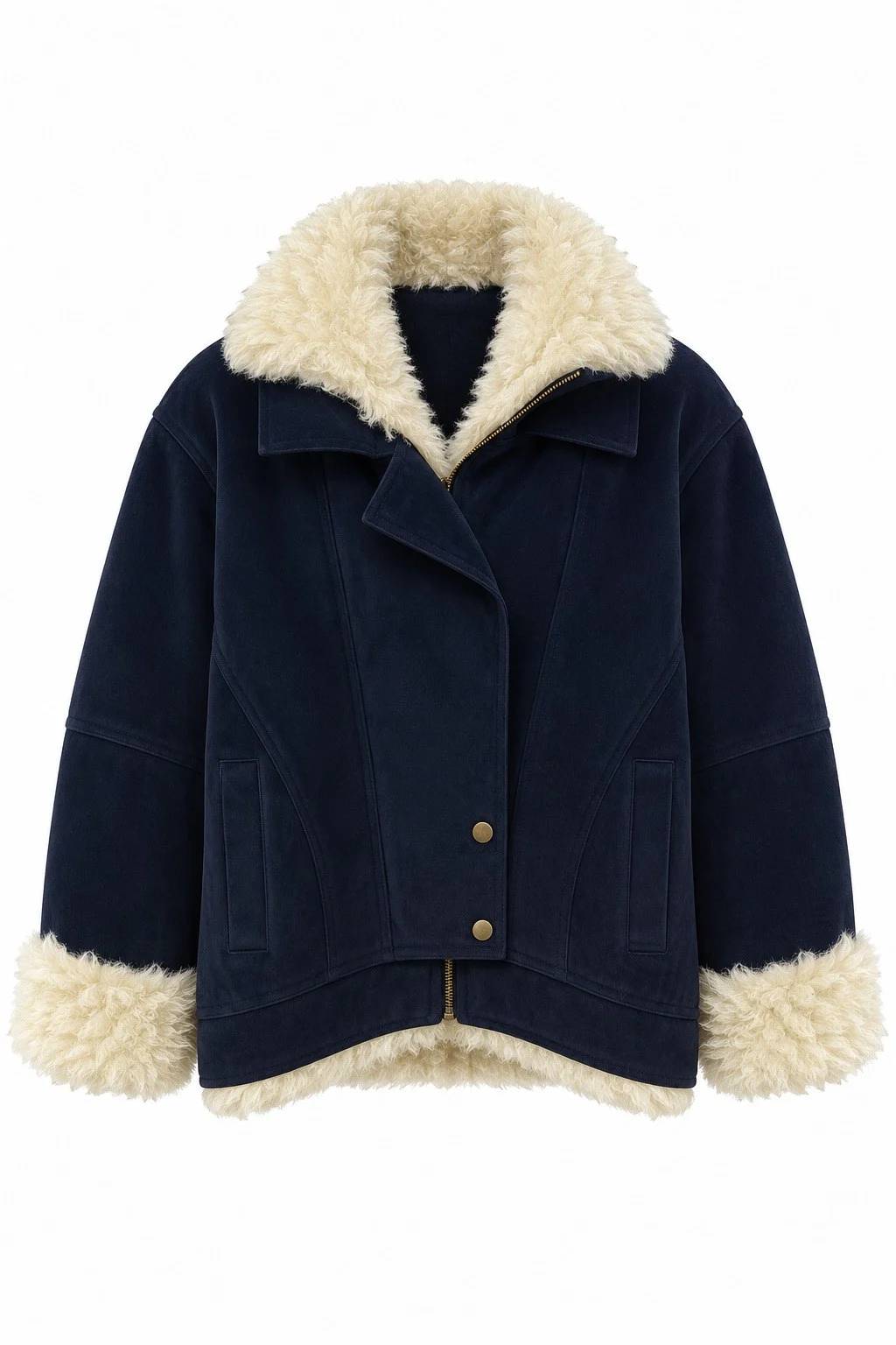 Velvet Fur Detail Coat — photograph 2